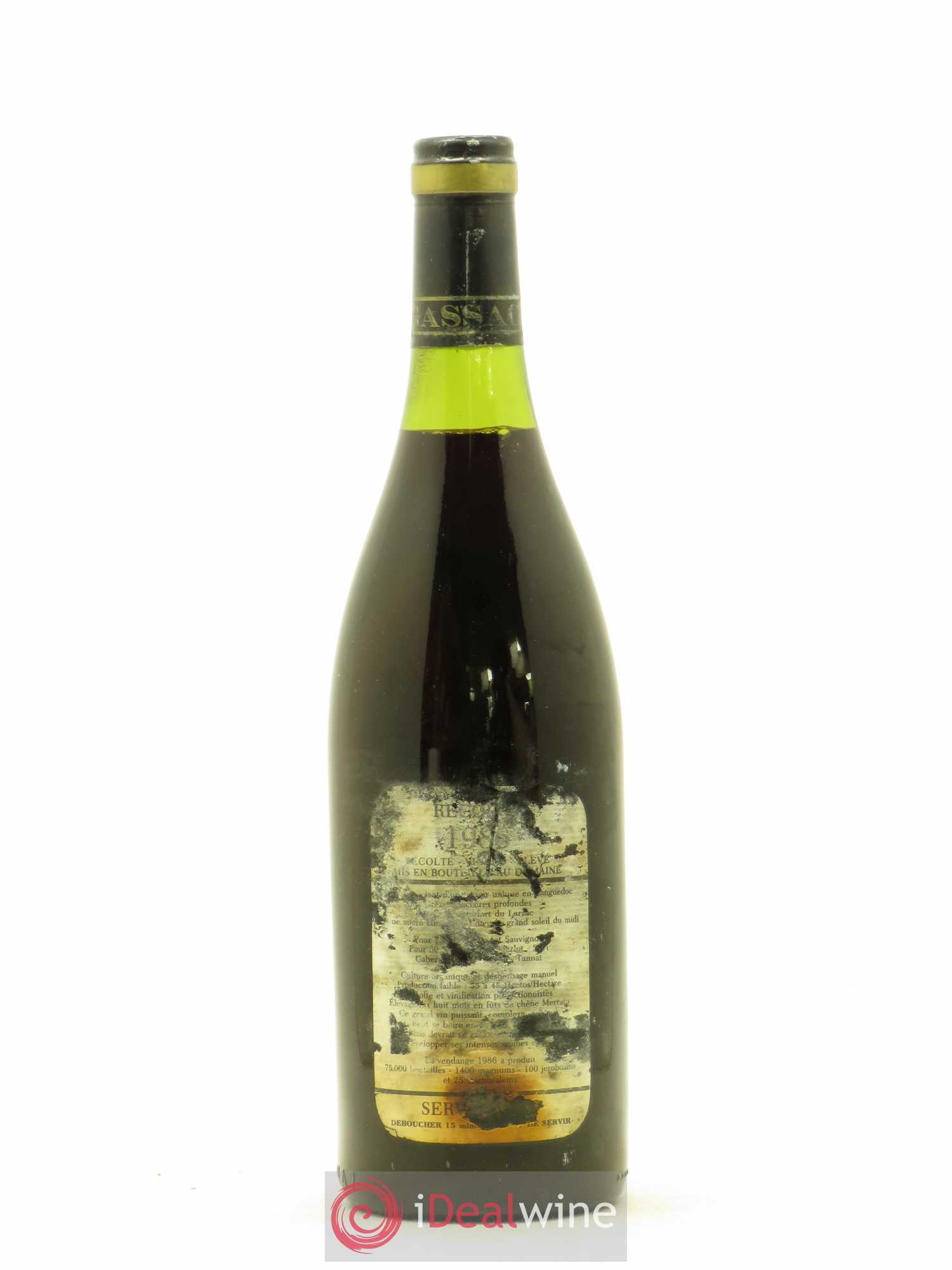 Saint-Guilhem-le-Désert - Cité d'Aniane Mas Daumas Gassac Famille Guibert de La Vaissière 1986 - Lot de 1 bouteille - 1