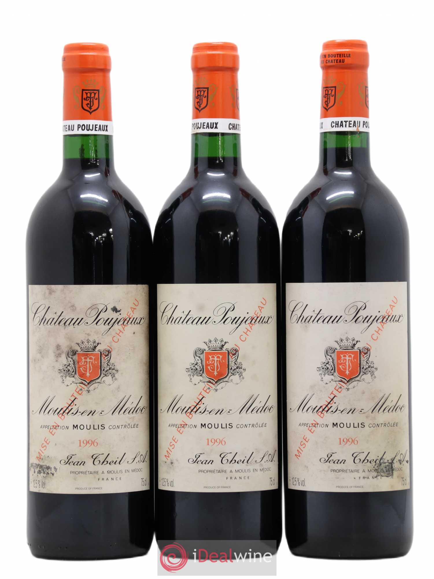 Château Poujeaux 1996 - Lot de 3 bouteilles - 0