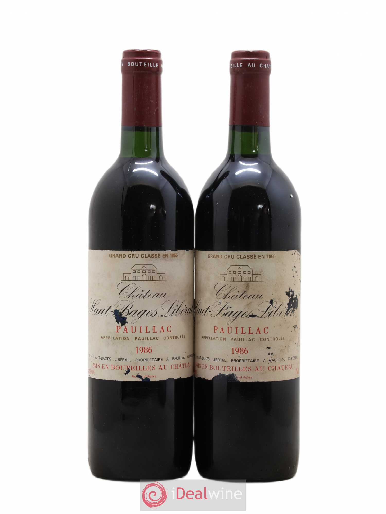 Château Haut Bages Libéral 5ème Grand Cru Classé 1986 - Lot de 2 bouteilles - 0