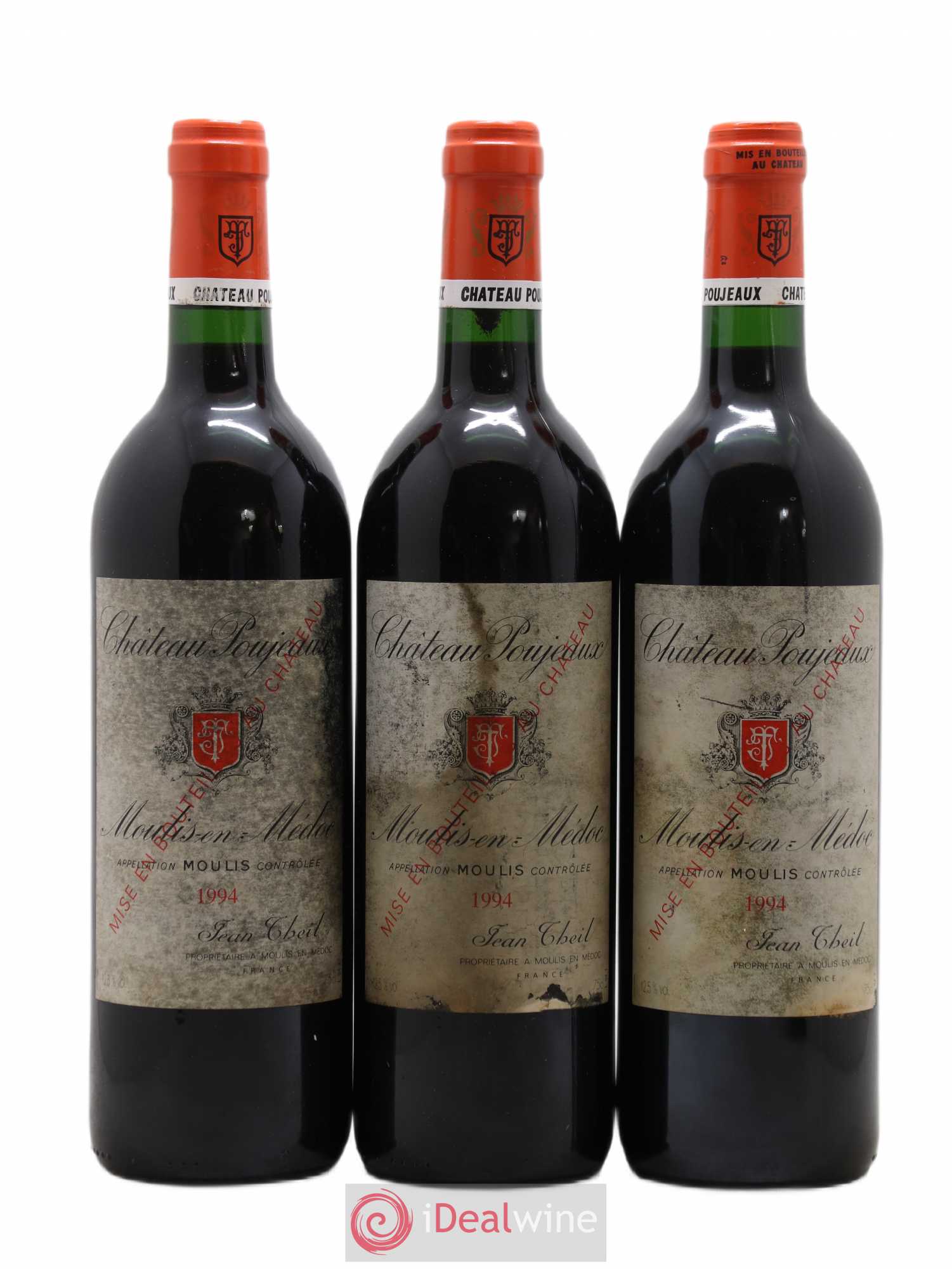 Château Poujeaux 1994 - Lot de 3 bouteilles - 0