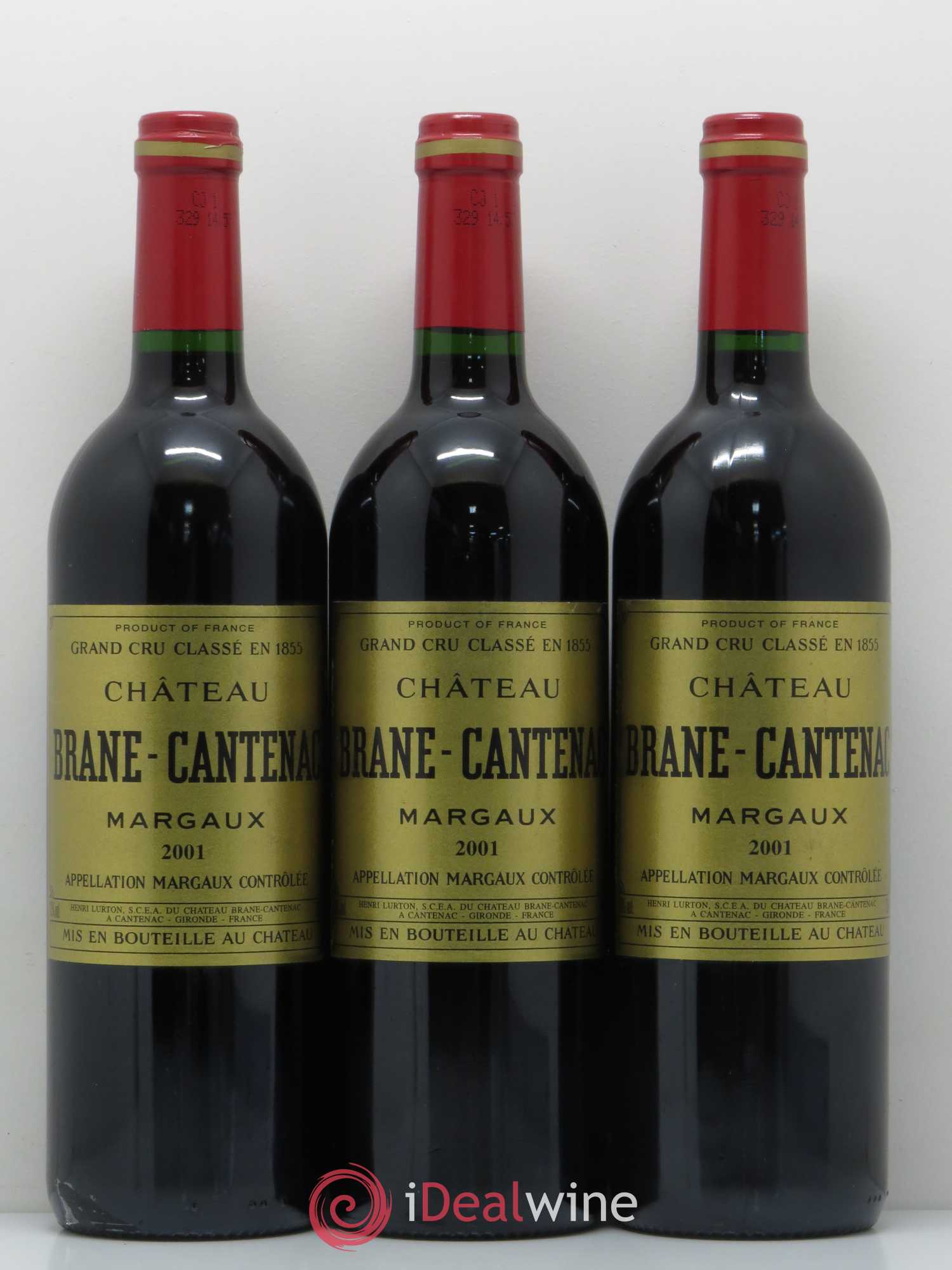 Château Brane Cantenac 2ème Grand Cru Classé 2001 - Lot de 3 bouteilles - 0