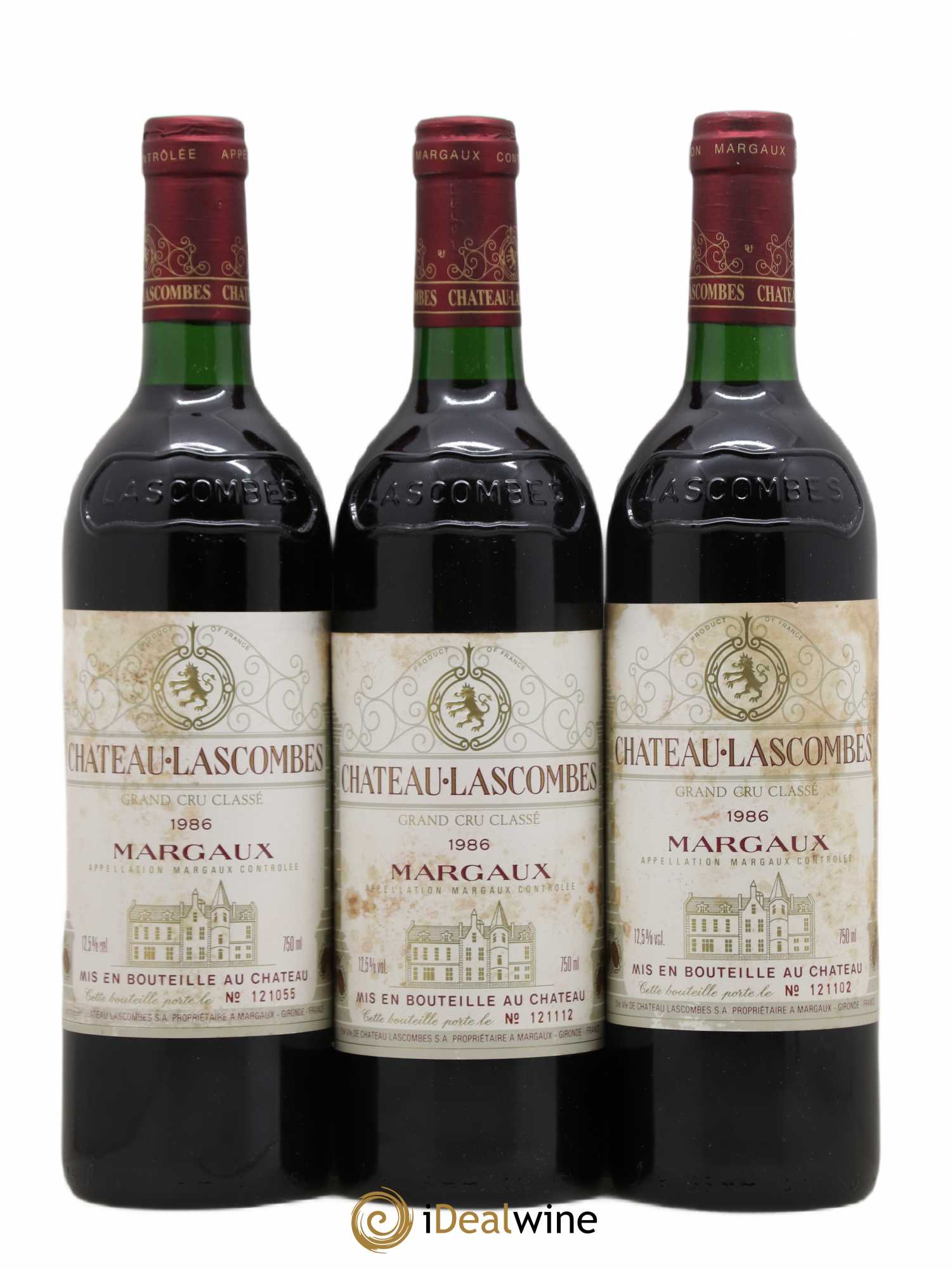 Château Lascombes 2ème Grand Cru Classé 1986 - Lot de 3 bouteilles - 0