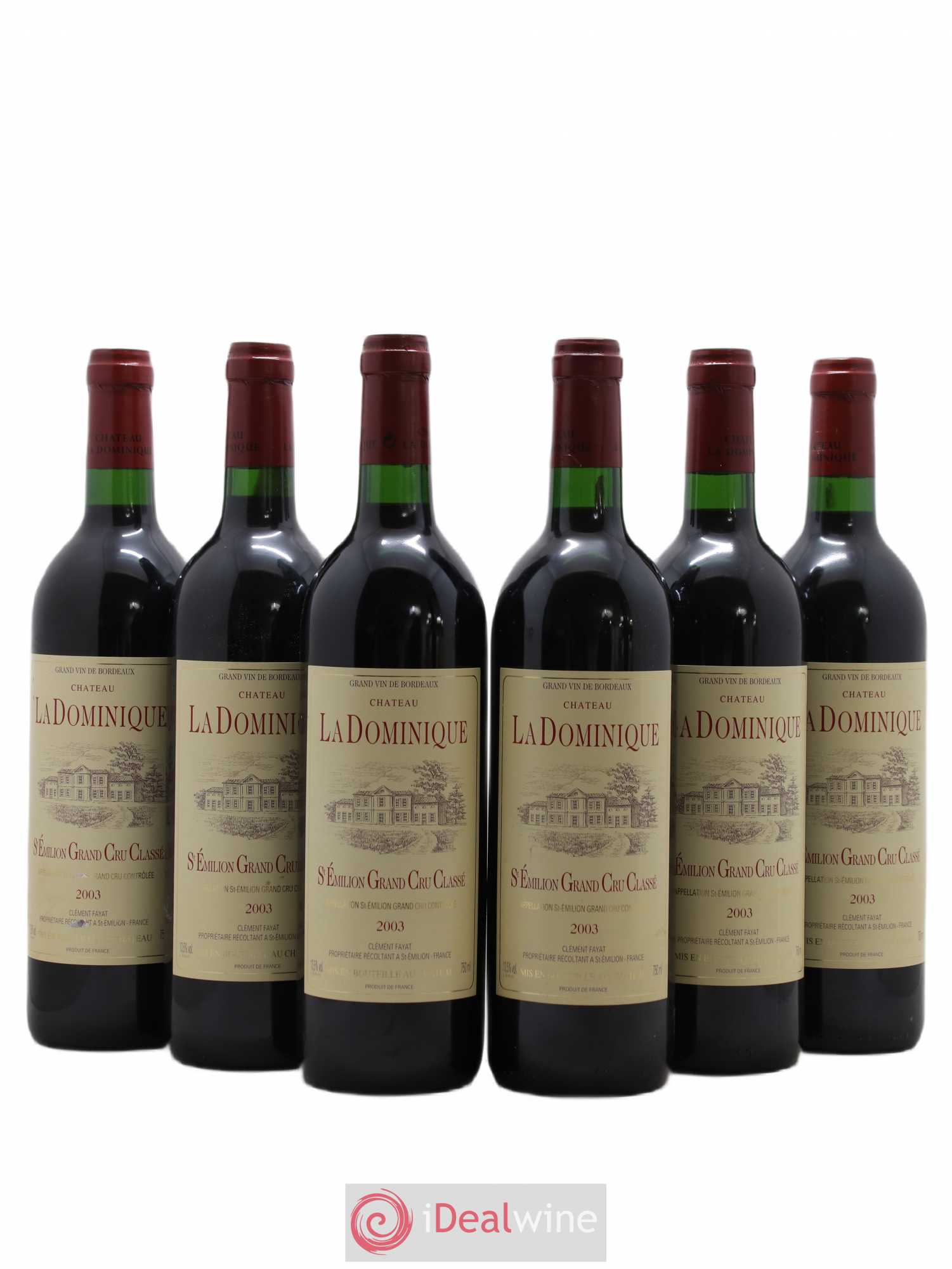 Château la Dominique Grand Cru Classé 2003 - Lot de 6 bouteilles - 0