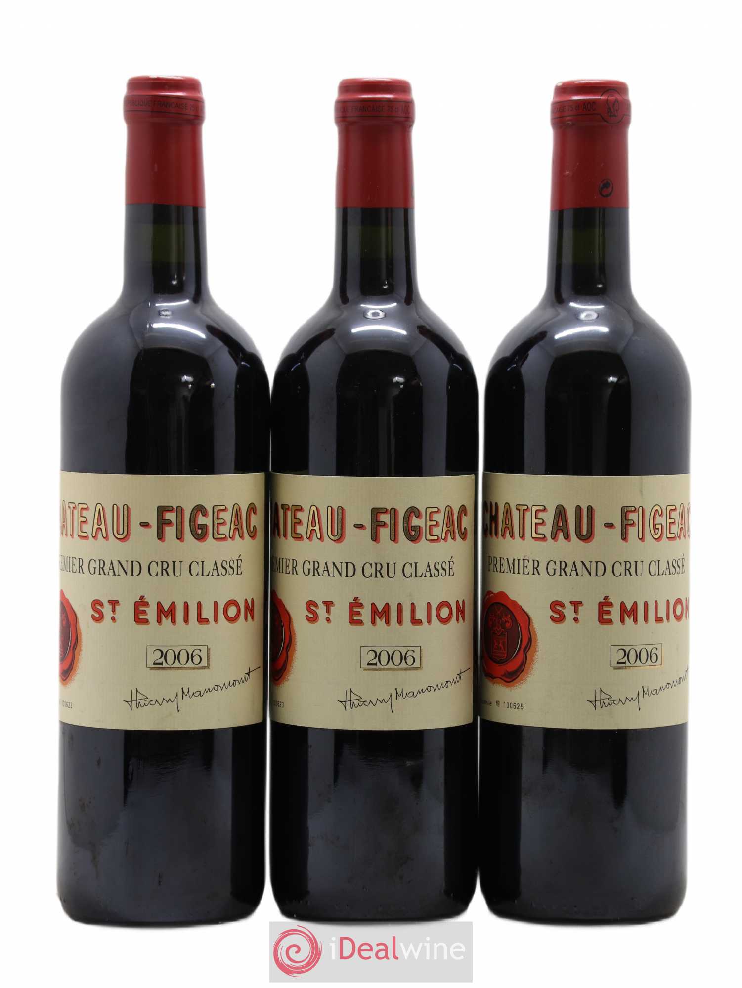 Château Figeac 1er Grand Cru Classé A 2006 - Lot de 3 bouteilles - 0