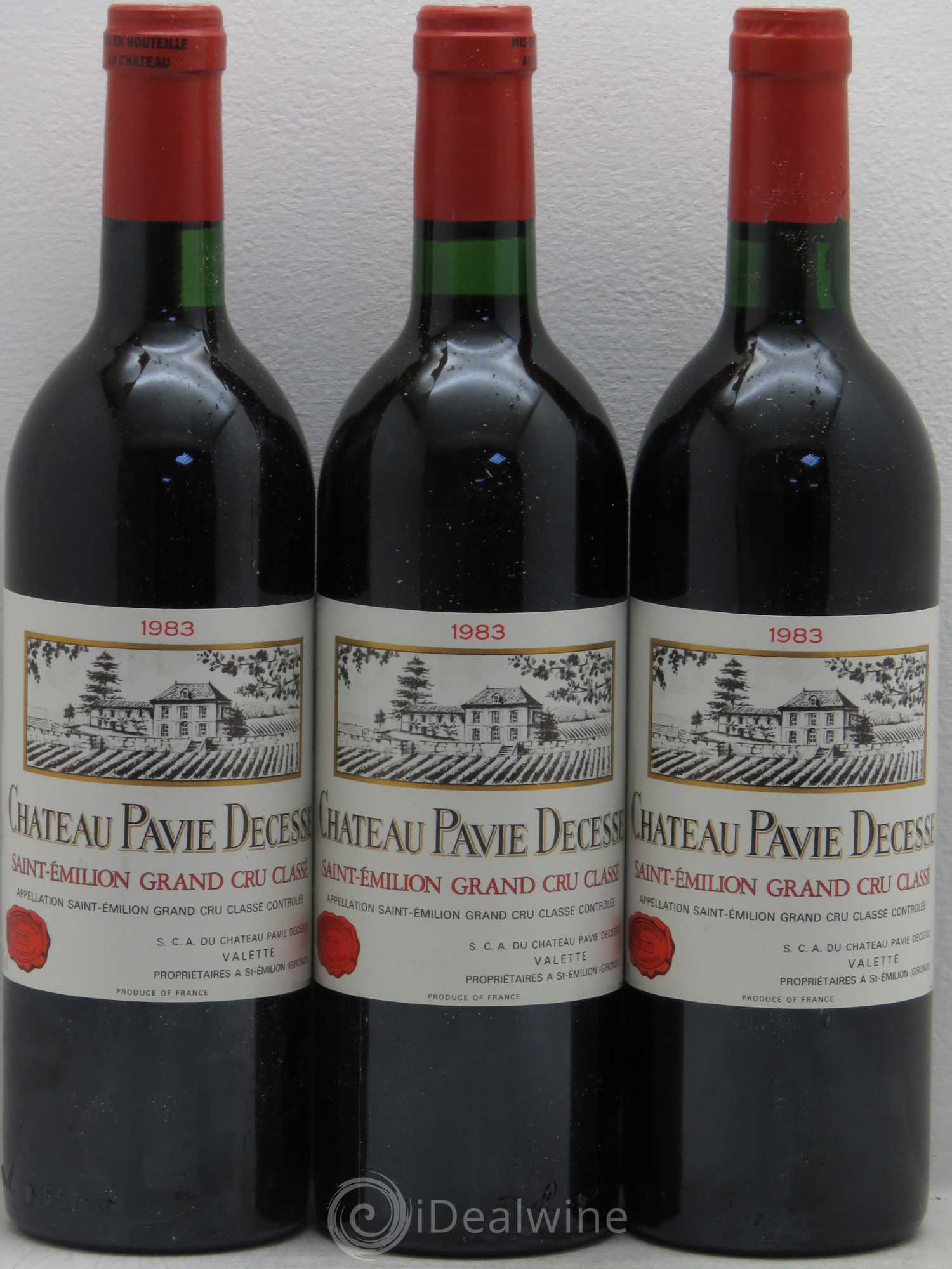 Château Pavie Decesse Grand Cru Classé 1983 - Lot de 3 bouteilles - 0