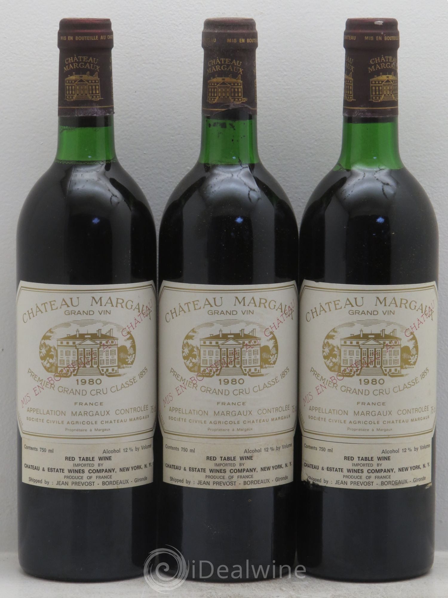 Château Margaux 1er Grand Cru Classé 1980 - Lot de 3 bouteilles - 0