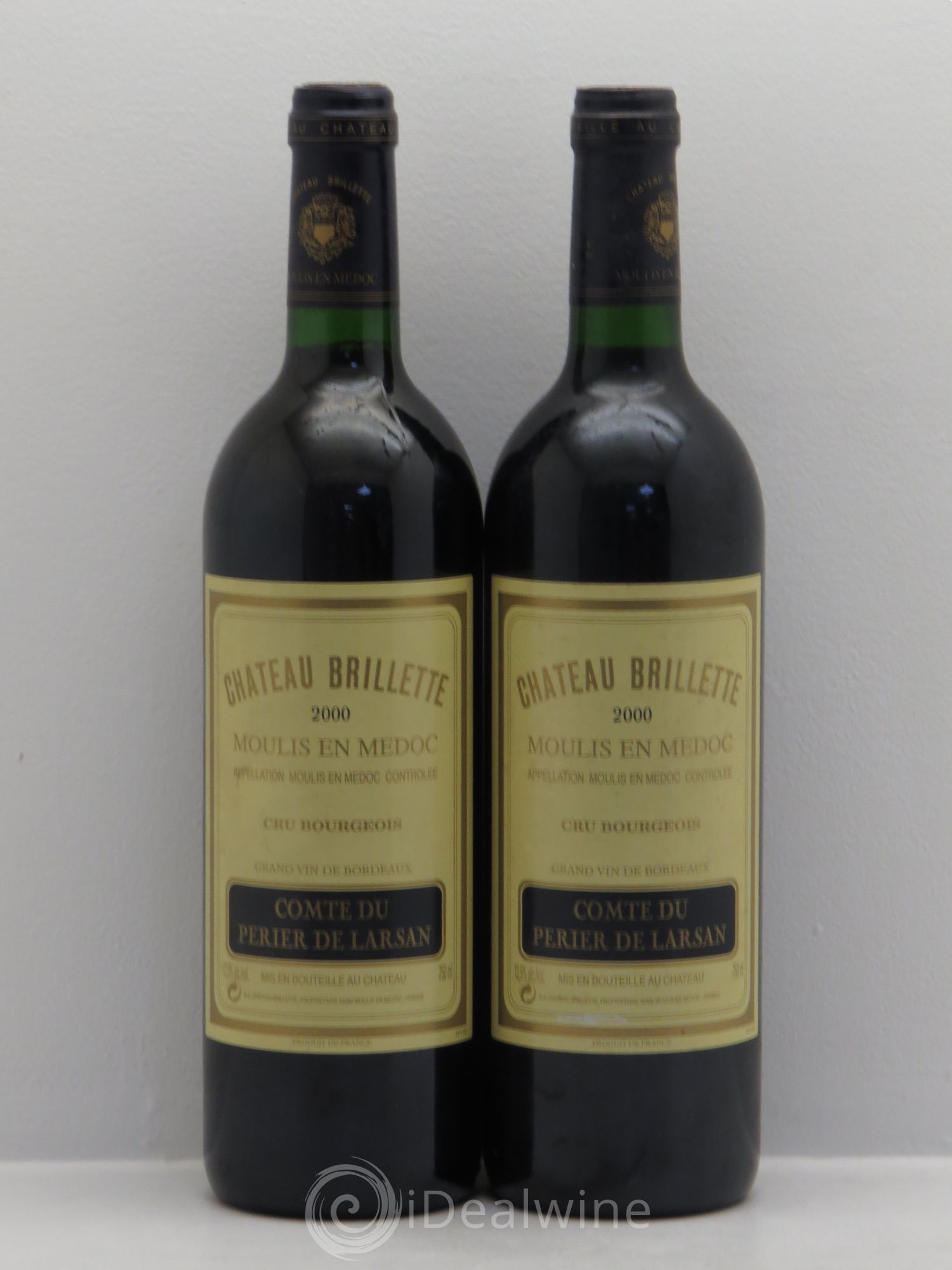 Château Brillette Cru Bourgeois 2000 - Lot de 2 bouteilles - 0
