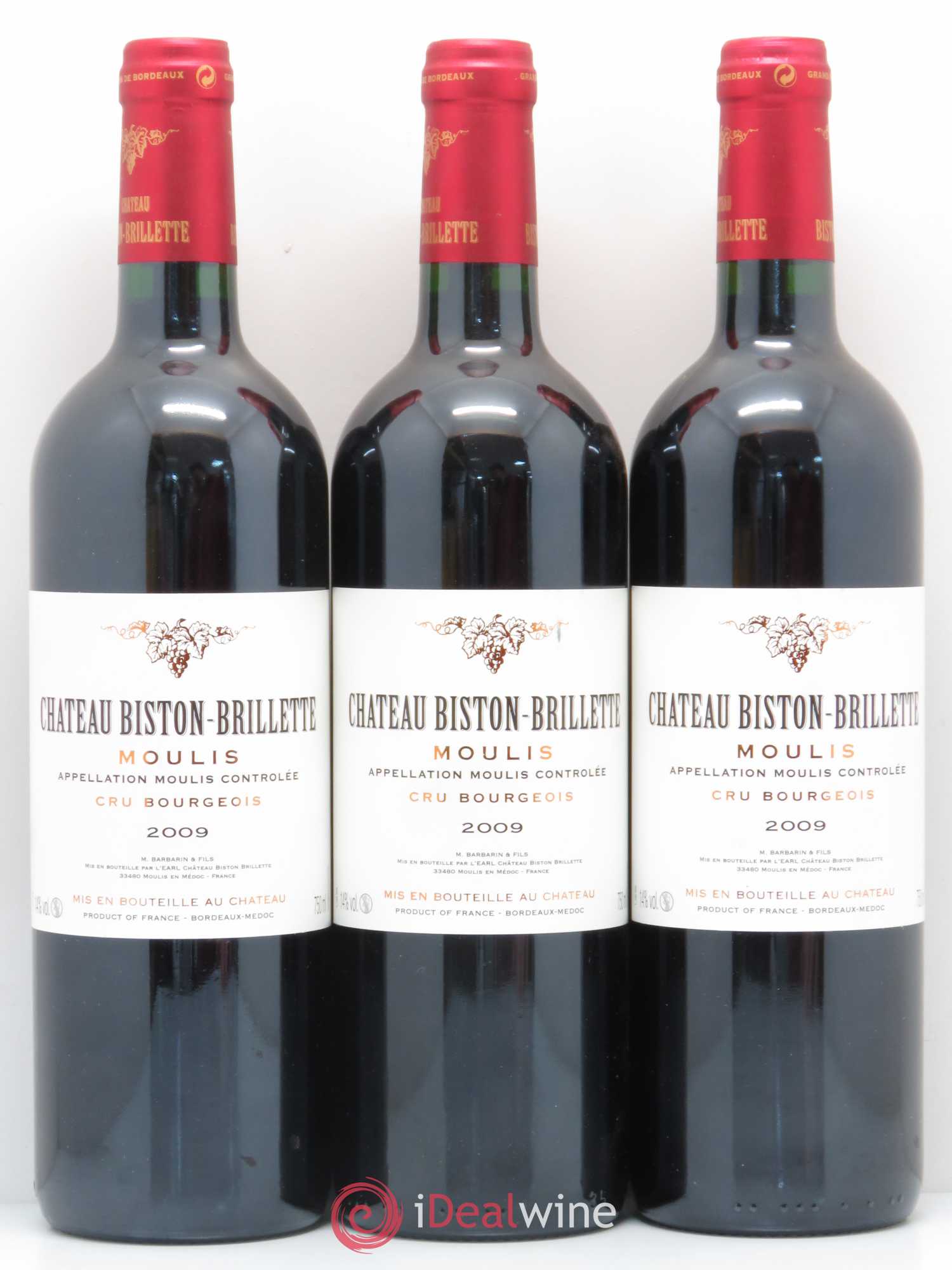 Château Biston Brillette 2009 - Lot de 3 bouteilles - 0
