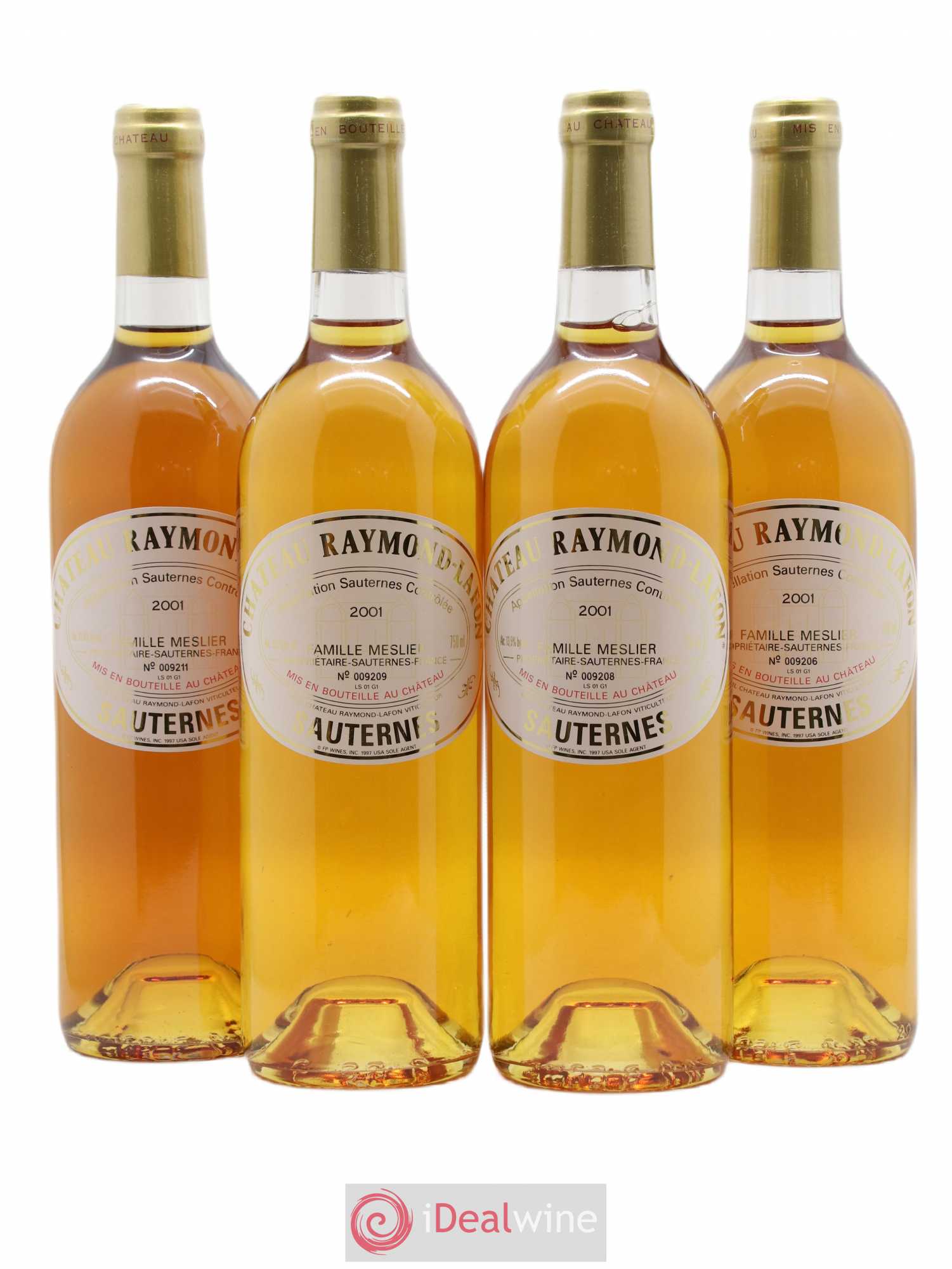 Château Raymond Lafon (senza prezzo di riserva) 2001 - Lotto di 4 bottiglie - 0