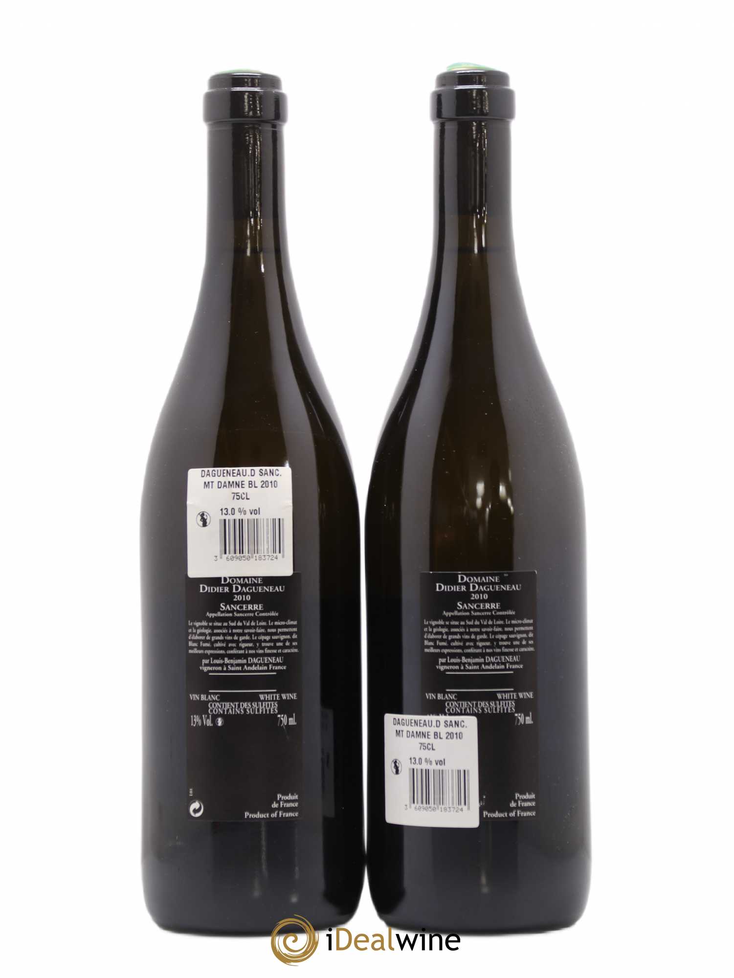 Sancerre Le Mont Damné Chavignol Dagueneau (Domaine Didier - Louis-Benjamin) 2010 - Lot de 2 bouteilles - 1
