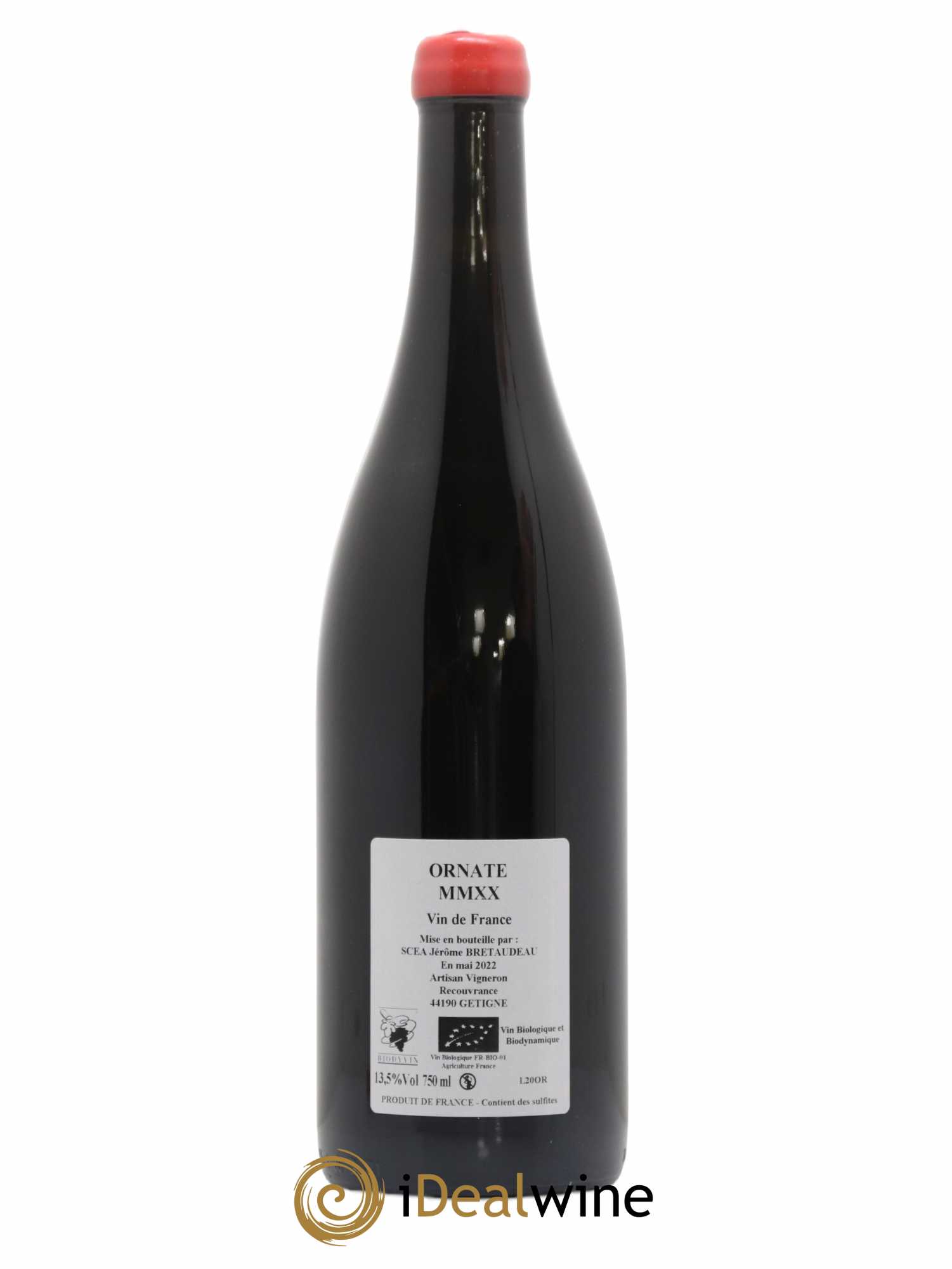 Vin de France Merlot Ornaté Jérôme Bretaudeau - Domaine de Bellevue 2020 - Lot de 1 bouteille - 1