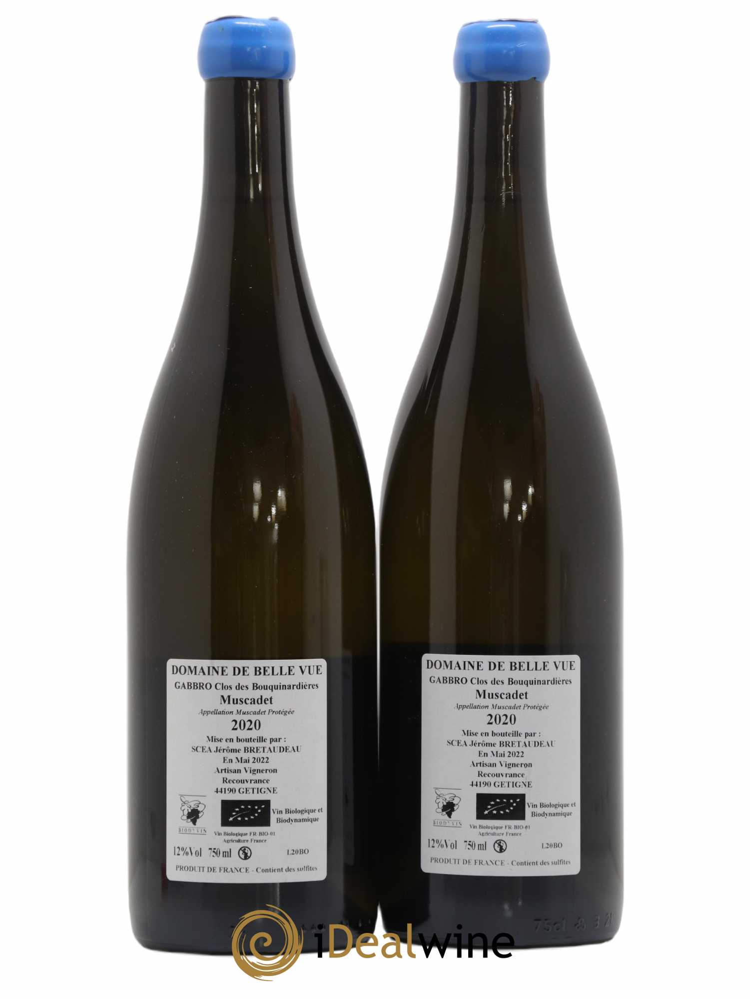 Muscadet-Sèvre-et-Maine Gabbro Jérôme Bretaudeau - Domaine de Bellevue 2020 - Lot de 2 bouteilles - 1