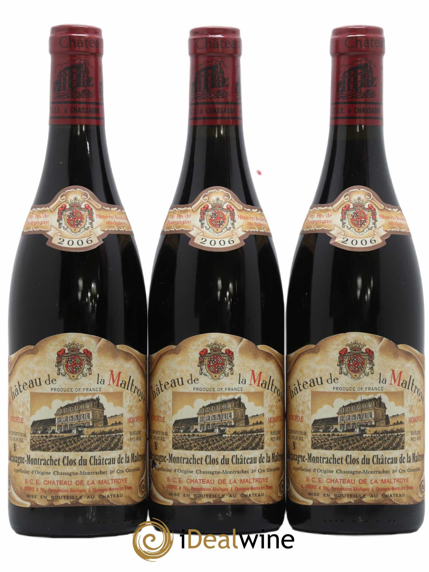 Chassagne-Montrachet 1er Cru Clos du Château de la Maltroye Château de la Maltroye (sans prix de réserve) 2006 - Lot de 3 bouteilles - 0