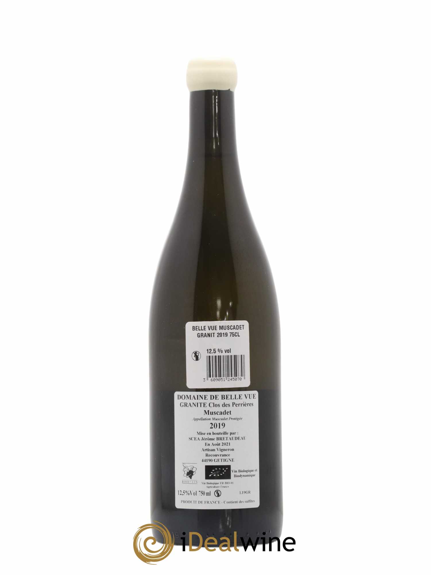 Muscadet-Sèvre-et-Maine Granite Clos des Perrières Jérôme Bretaudeau - Domaine de Bellevue 2019 - Lot de 1 bouteille - 1