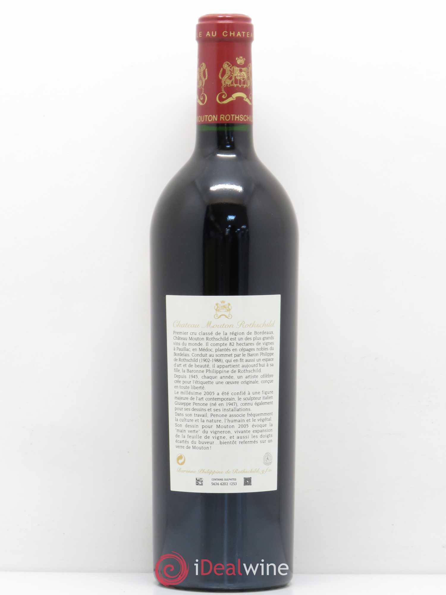 Château Mouton Rothschild 1er Grand Cru Classé 2005 - Lot de 1 bouteille - 1