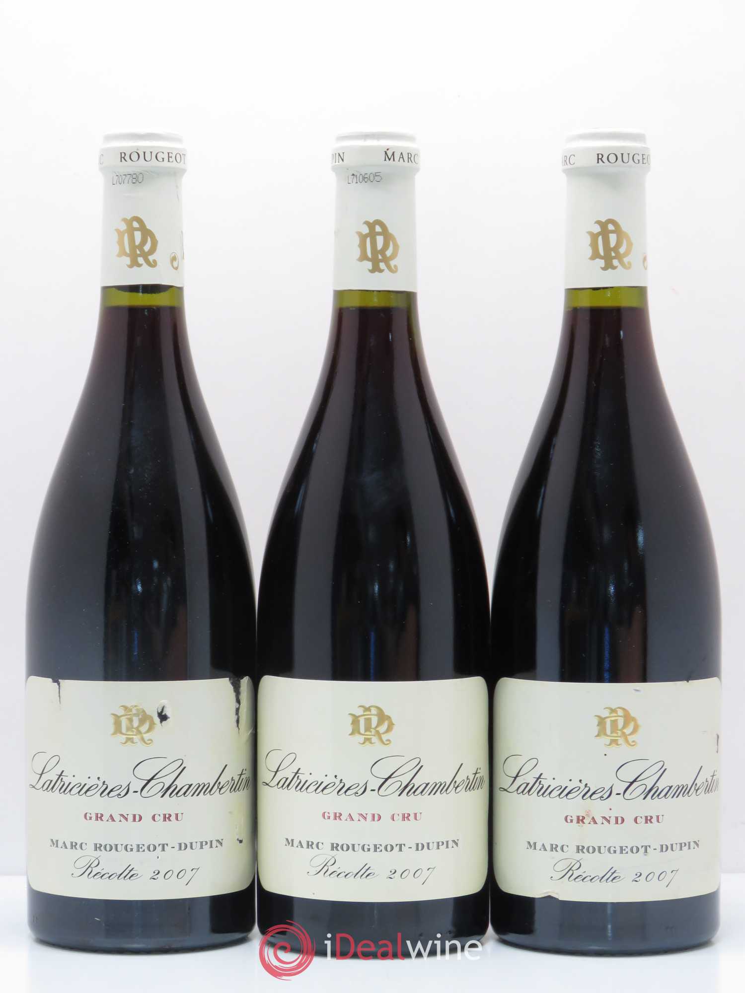 Latricières-Chambertin Grand Cru Marc Rougeot-Dupin (sans prix de réserve) 2007 - Lot de 3 bouteilles - 0