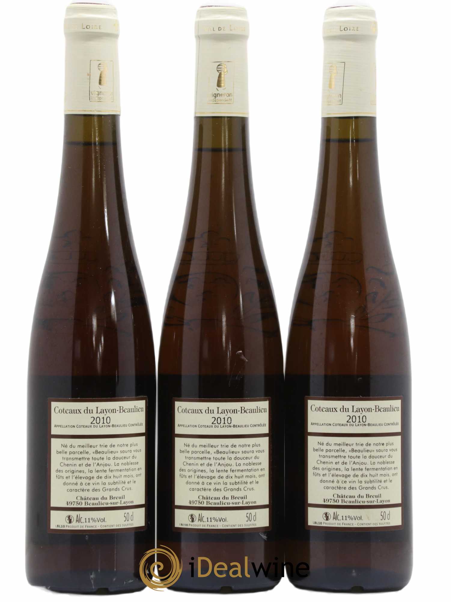 Coteaux du Layon Château du Breuil Beaulieu 50CL 2010 - Lotto di 3 bottiglie - 1