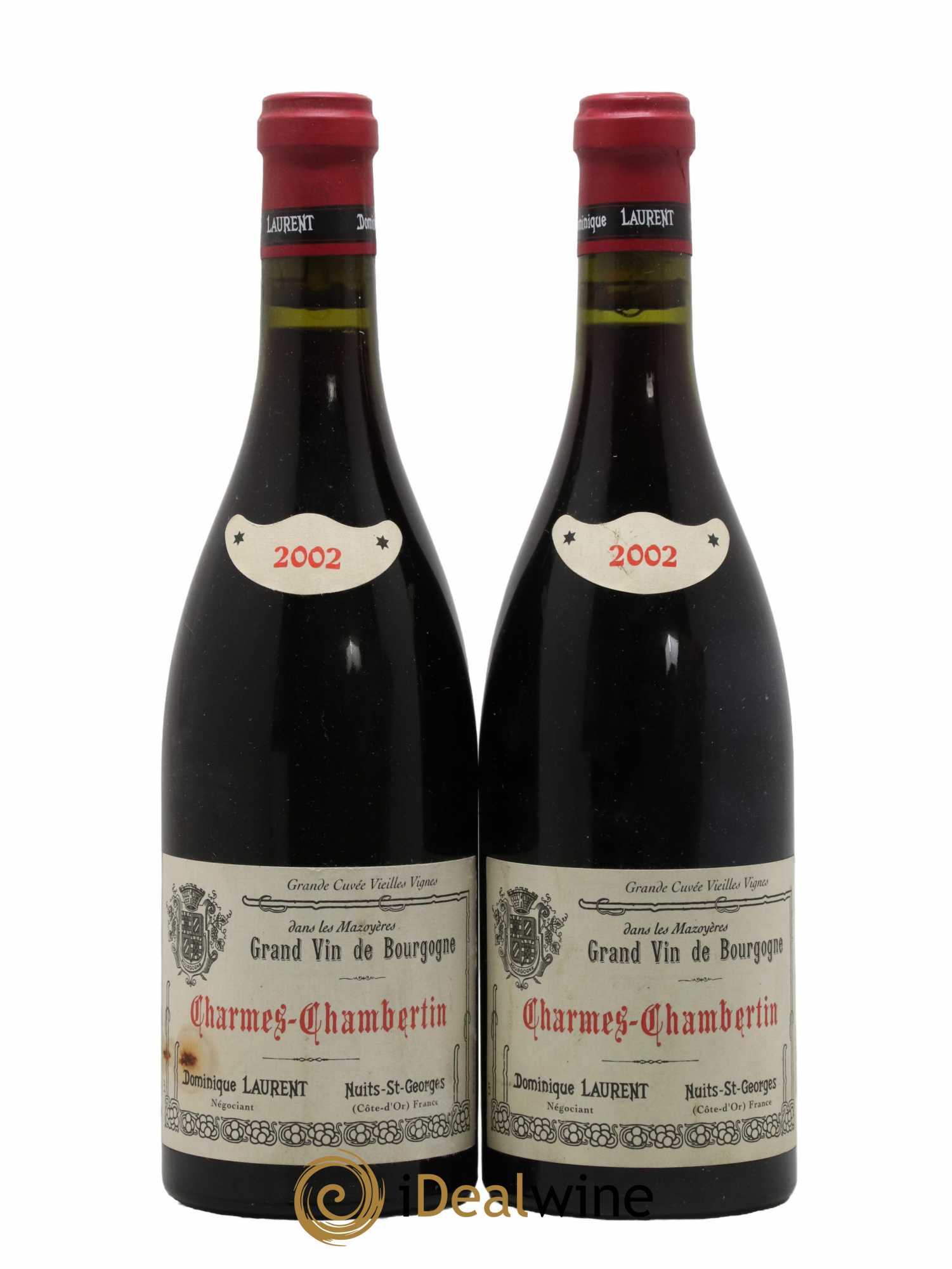 Charmes-Chambertin Grand Cru Vieilles Vignes Dominique Laurent 2002 - Lot de 2 bouteilles - 0