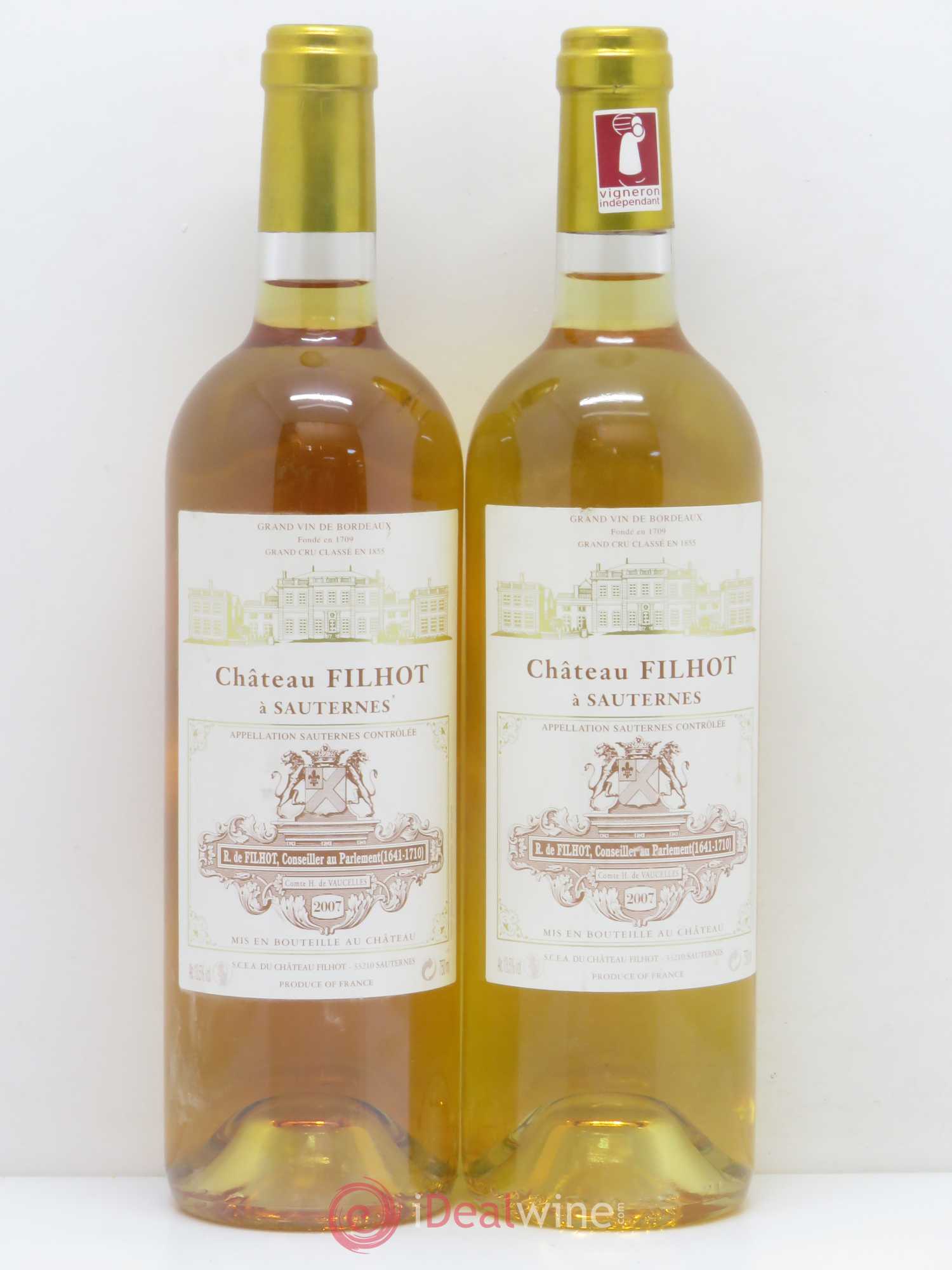Château Filhot 2ème Grand Cru Classé 2007 - Lotto di 2 bottiglie - 0