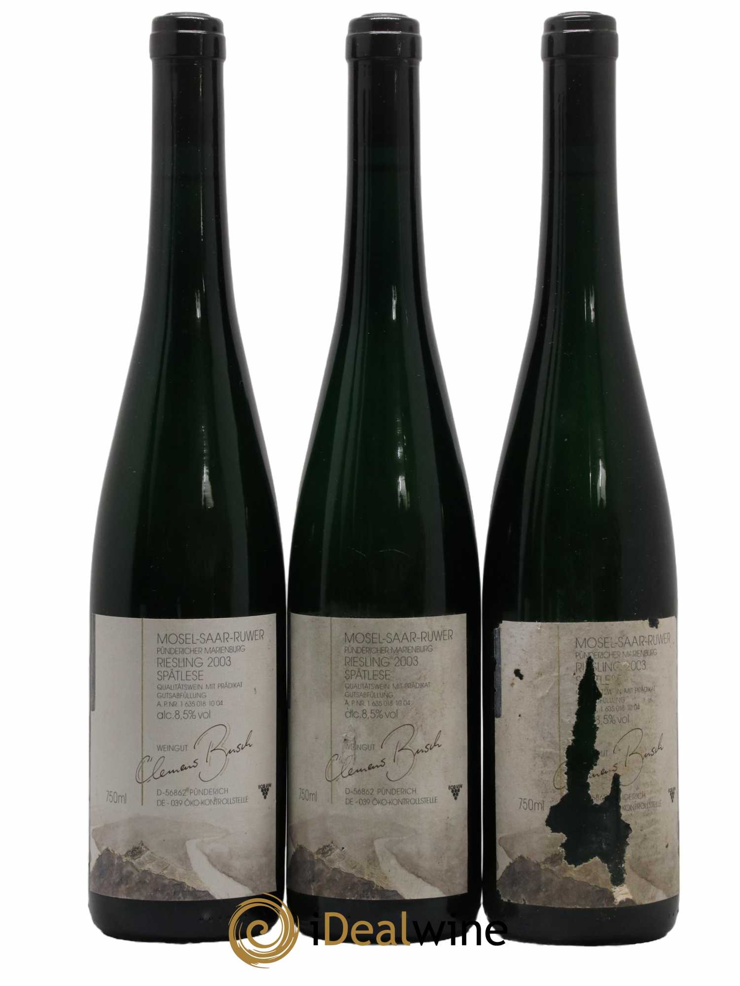 Allemagne Mosel-Saar Riesling Spatlese Clement Busch 2003 - Lot de 3 bouteilles - 0
