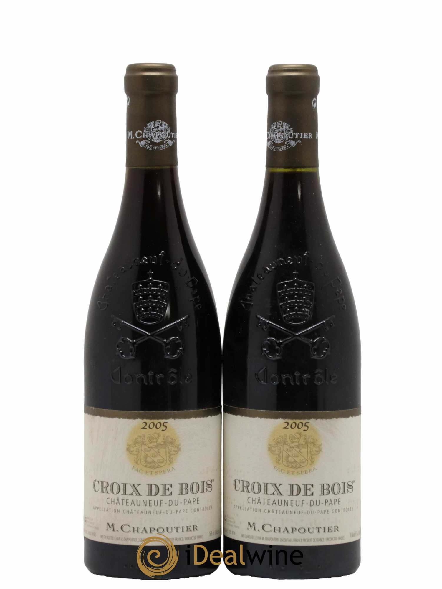 Châteauneuf-du-Pape Croix de Bois Chapoutier 2005 - Lot de 2 bouteilles - 0