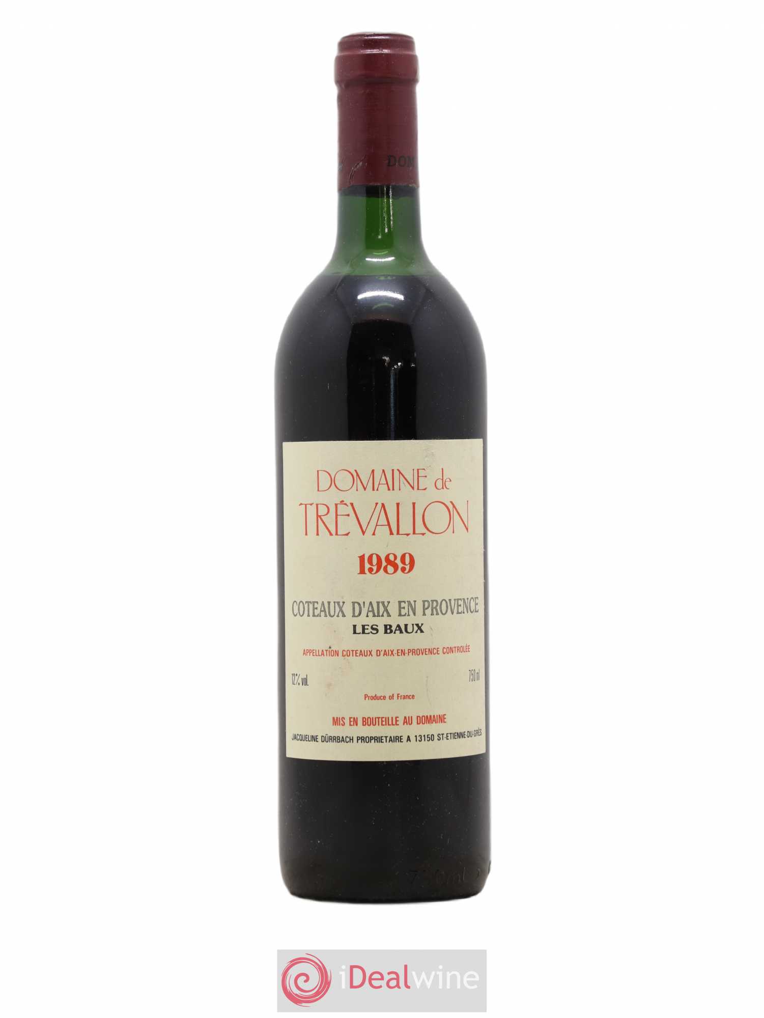 Coteaux d'Aix-en-Provence Trévallon (Domaine de) Eloi Dürrbach 1989 - Lot de 1 bouteille - 0