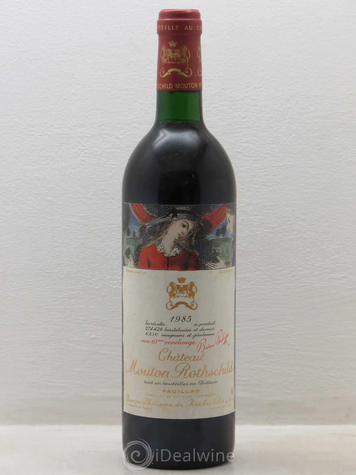 Château Mouton Rothschild 1er Grand Cru Classé 1985 - Lot de 1 bouteille - 0