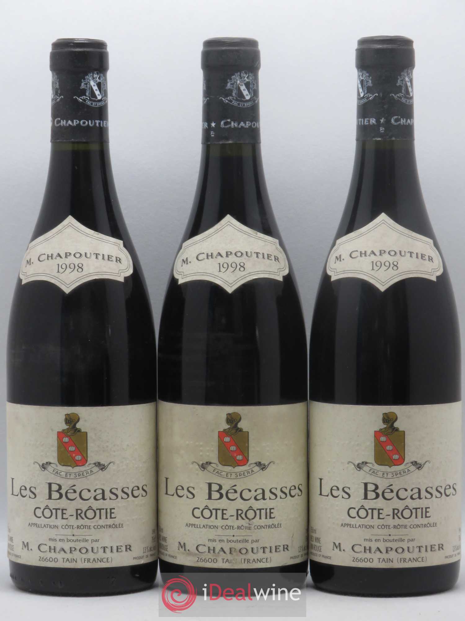 Côte-Rôtie Les Bécasses Chapoutier 1998 - Lot de 3 bouteilles - 0