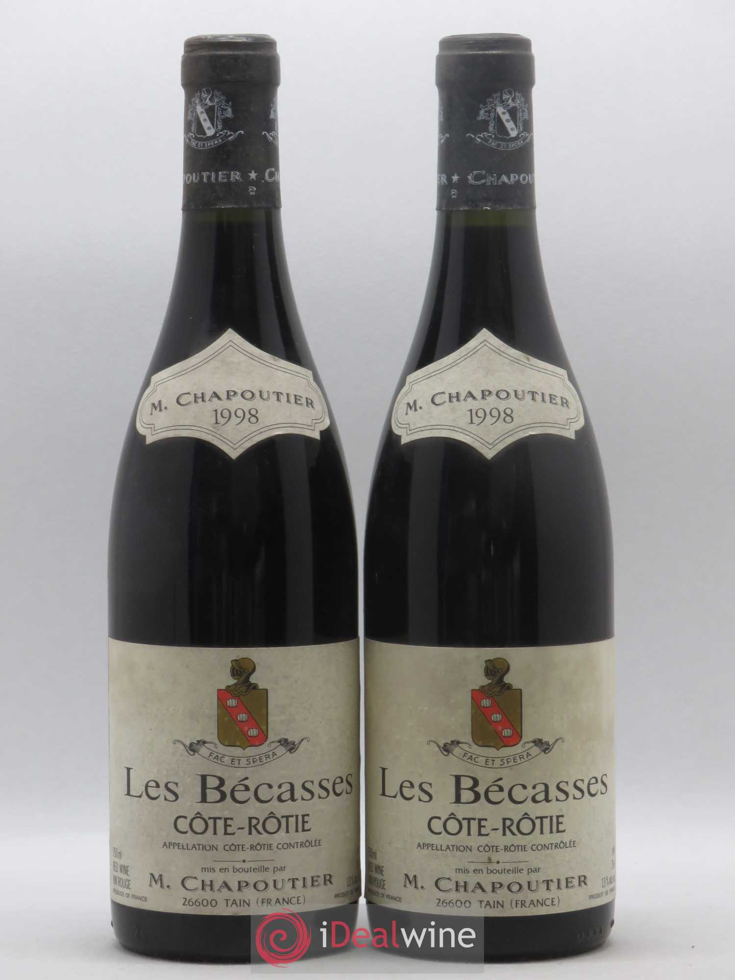 Côte-Rôtie Les Bécasses Chapoutier 1998 - Lot de 2 bouteilles - 0