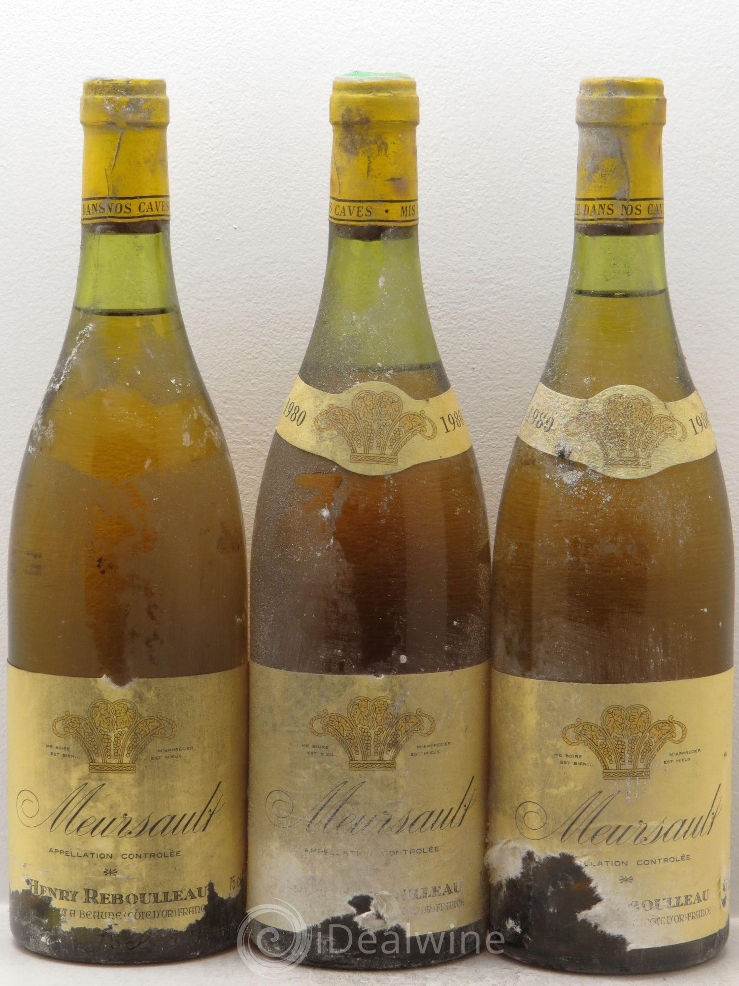 Meursault Reboulleau (sans prix de réserve) 1980 - Lot de 3 bouteilles - 0