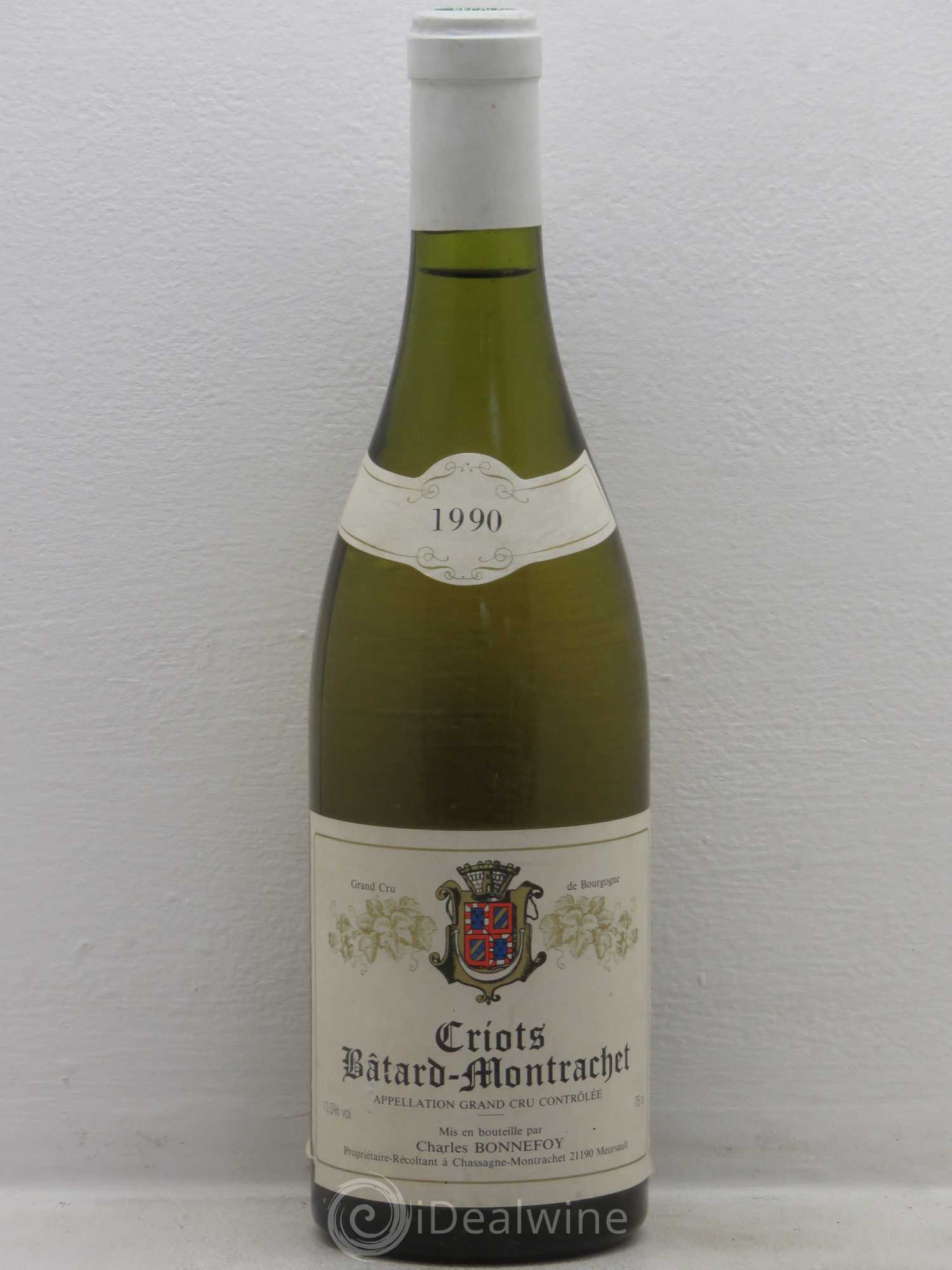 Criots-Bâtard-Montrachet Grand Cru Bonnefoy 1990 - Lot de 1 bouteille - 0
