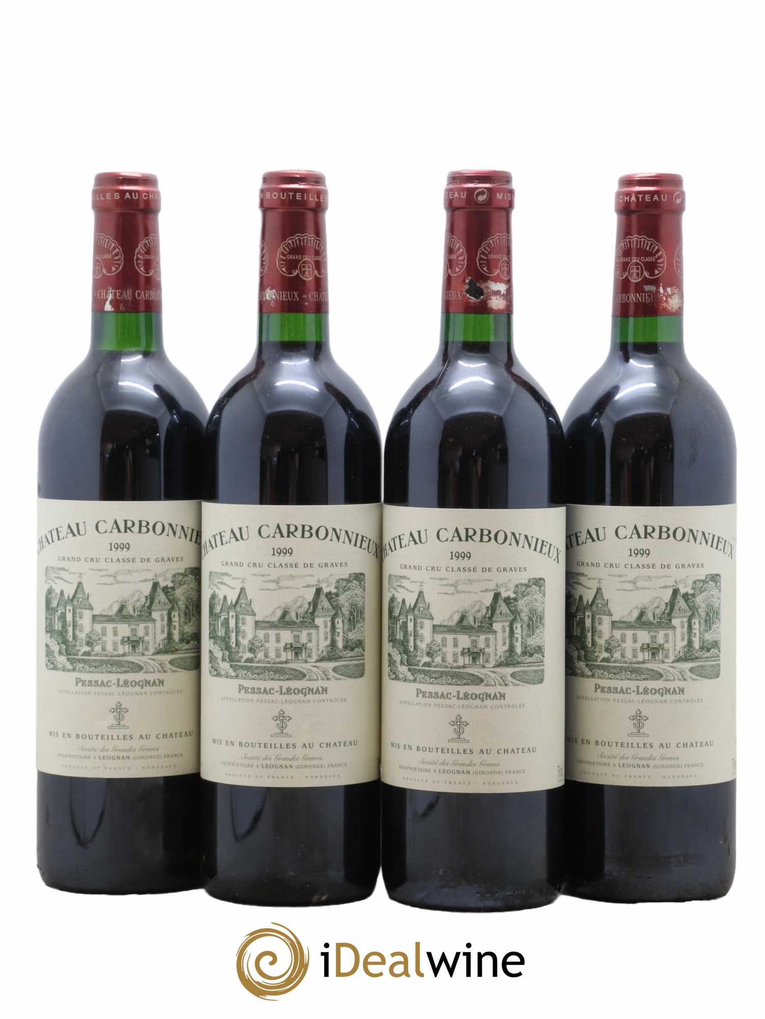 Château Carbonnieux Cru Classé de Graves 1999 - Lot de 4 bouteilles - 0