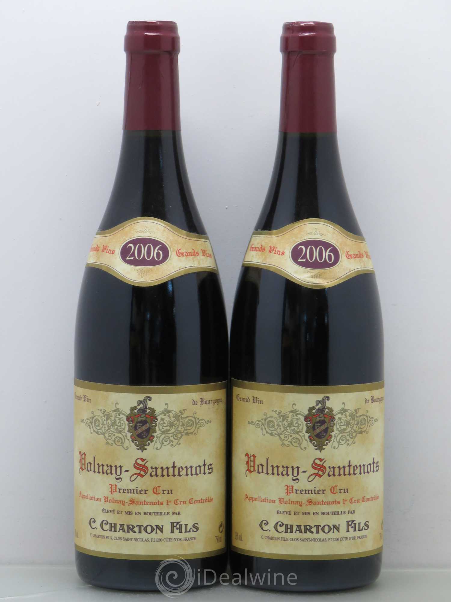 Volnay 1er Cru Santenots Chartron & Fils 2006 - Lot de 2 bouteilles - 0