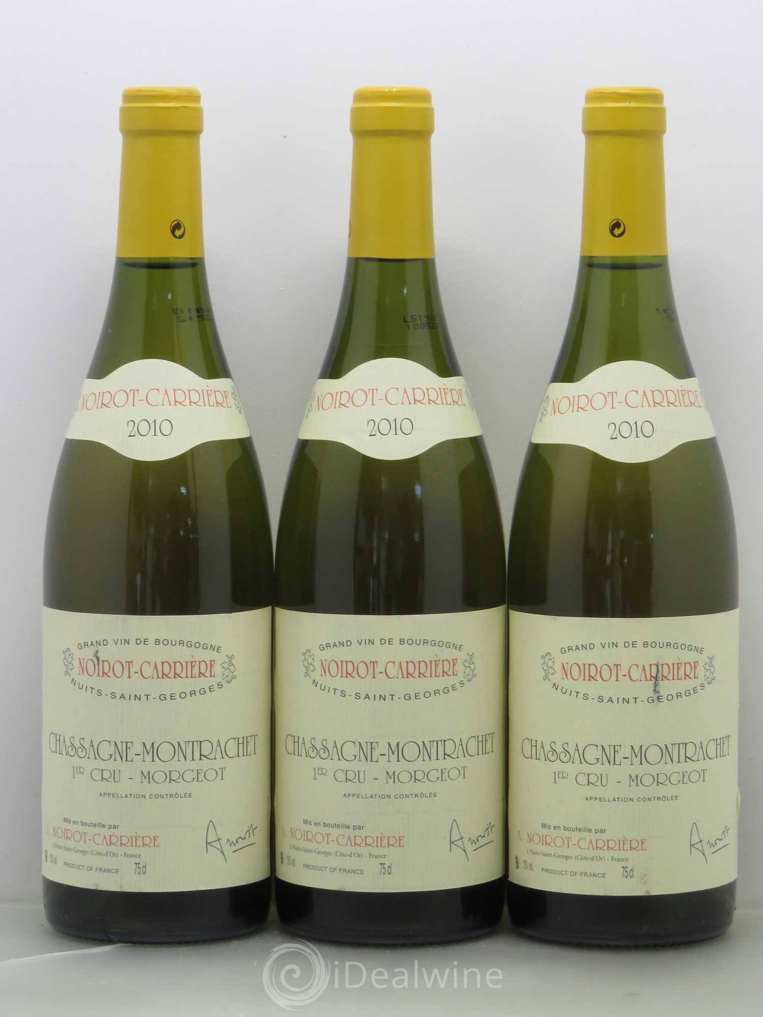 Chassagne-Montrachet 1er Cru Morgeot Noirot-Carrière 2010 - Lotto di 3 bottiglie - 0
