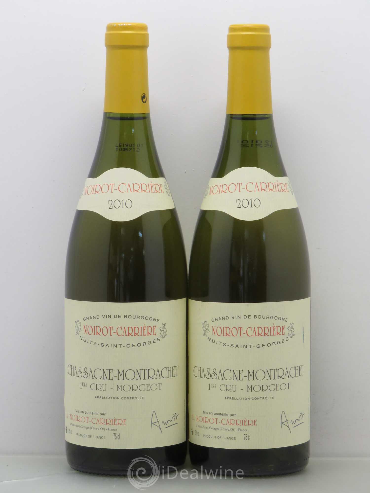 Chassagne-Montrachet 1er Cru Morgeot Noirot-Carrière 2010 - Posten von 2 Flaschen - 0