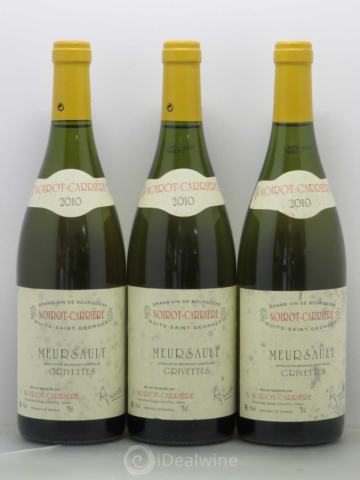 Meursault Grivettes Noirot-Carrière 2010 - Posten von 3 Flaschen - 0