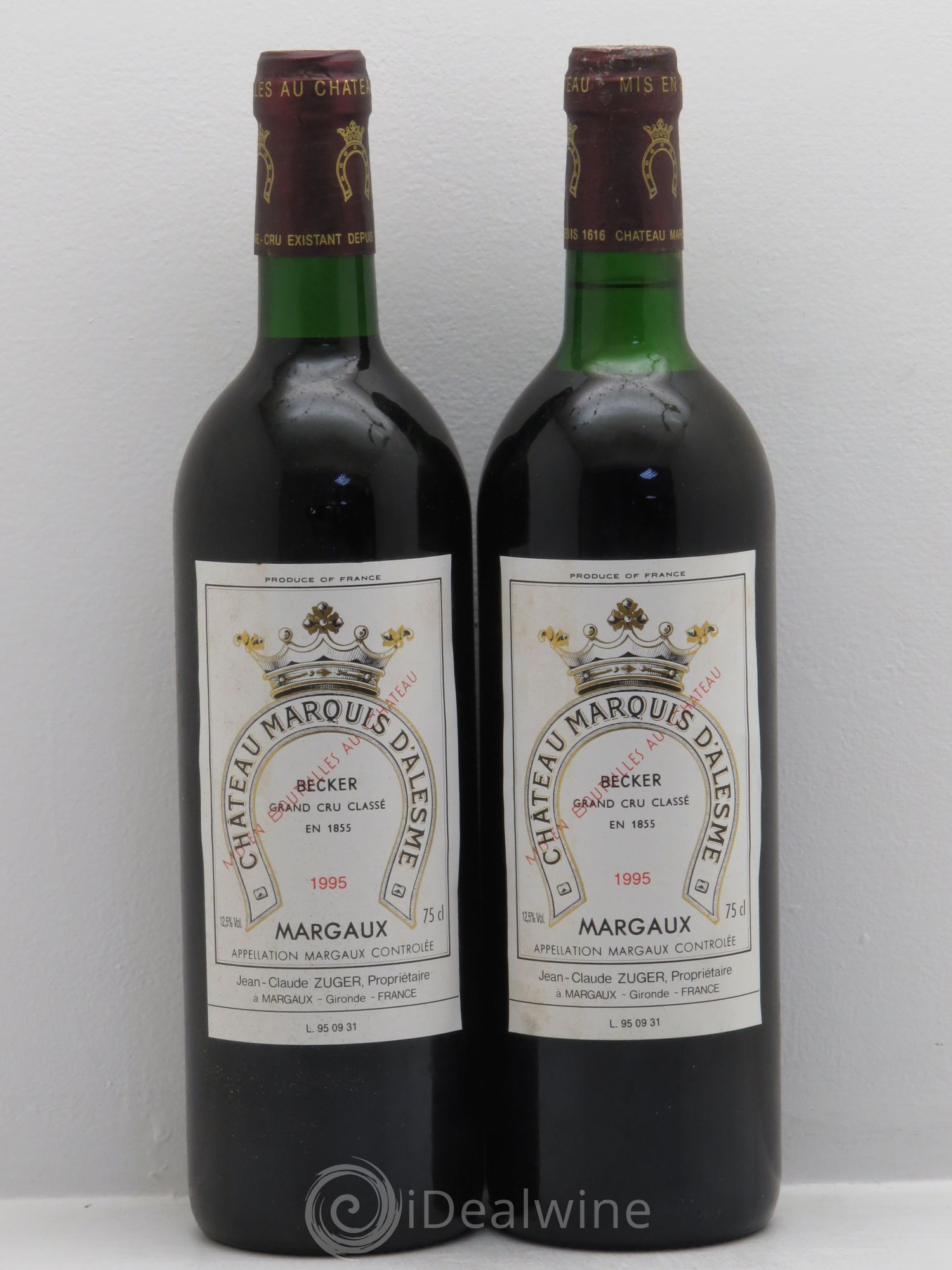 Château Marquis d'Alesme 1995 - Lot de 2 bouteilles - 0