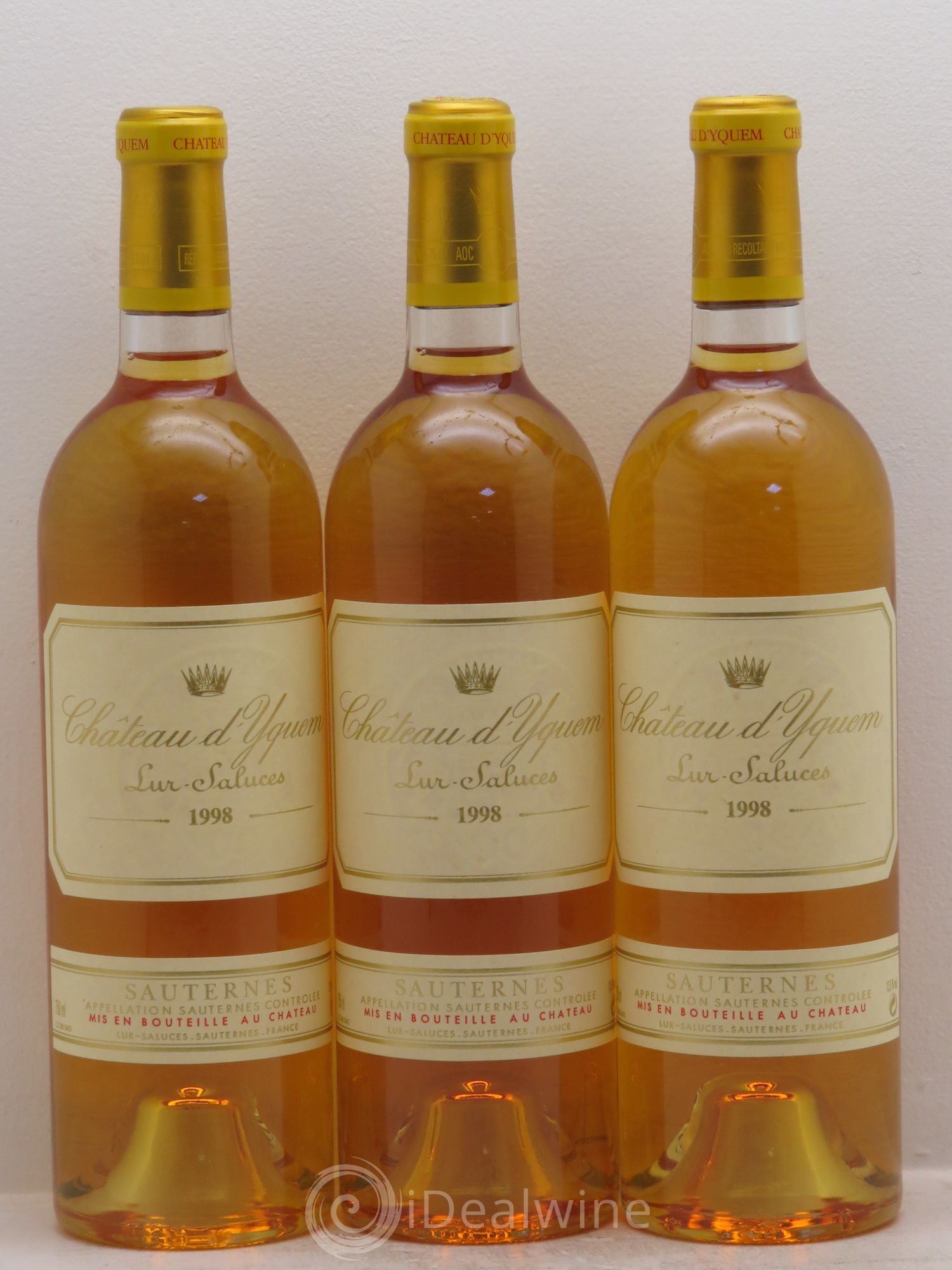 Château d' Yquem 1er Cru Classé Supérieur 1998 - Lotto di 3 bottiglie - 0