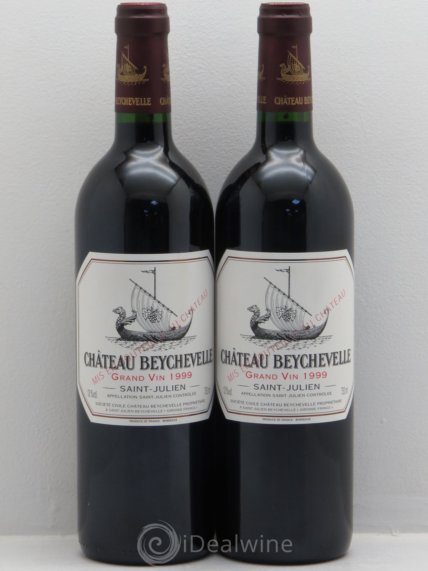 Château Beychevelle 4ème Grand Cru Classé 1999 - Lot de 2 bouteilles - 0