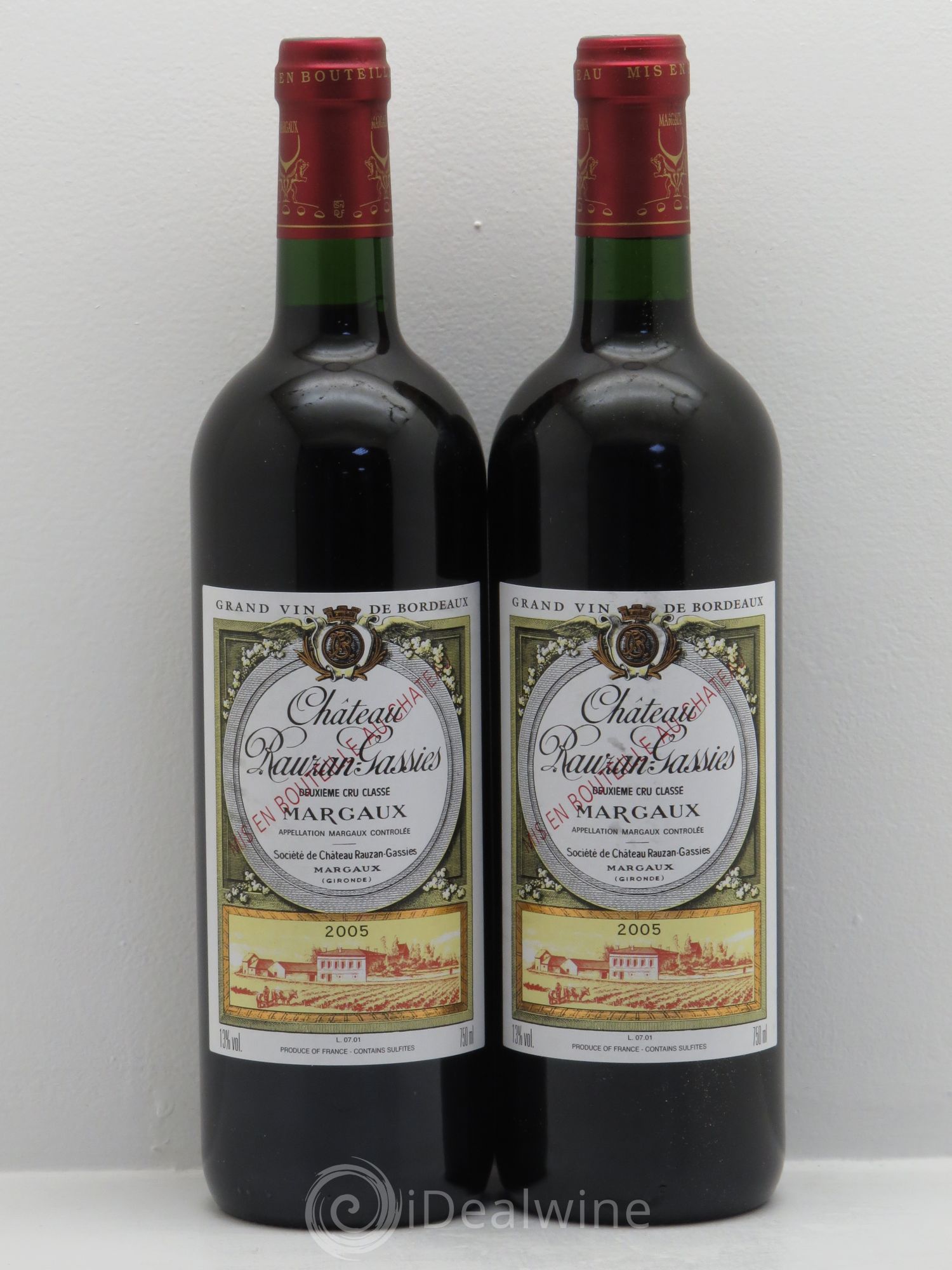 Château Rauzan-Gassies 2ème Grand Cru Classé 2005 - Lot de 2 bouteilles - 0