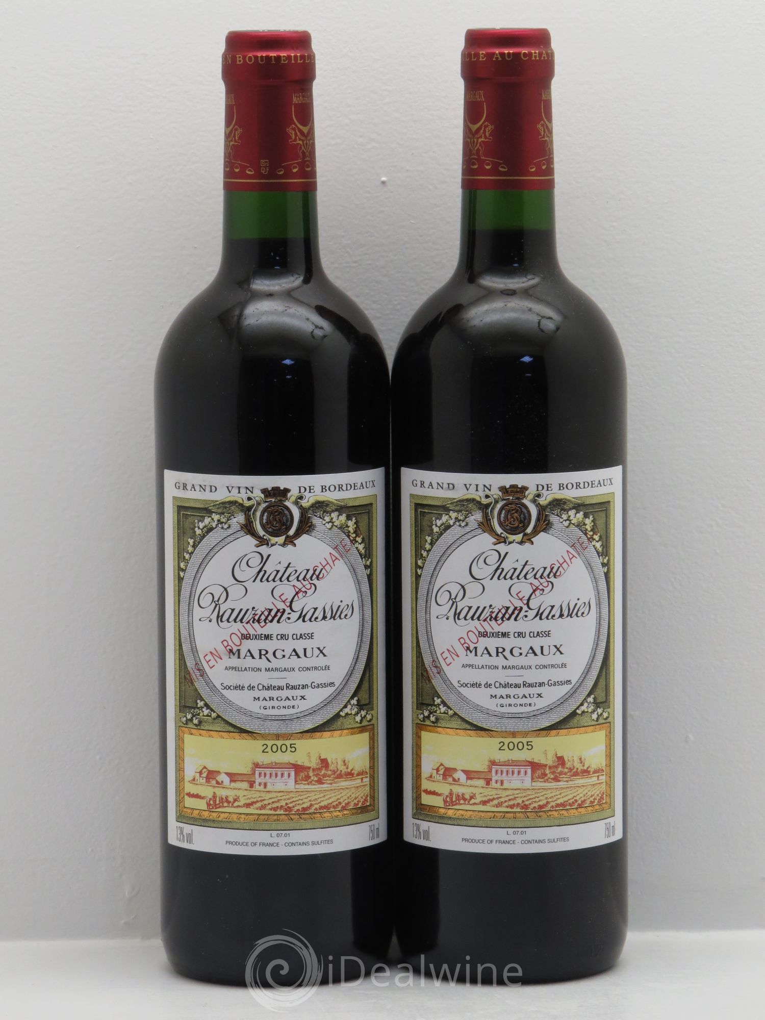 Château Rauzan-Gassies 2ème Grand Cru Classé 2005 - Lot de 2 bouteilles - 0