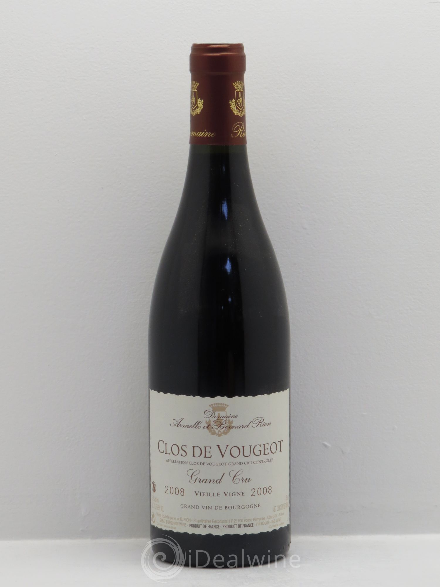Clos de Vougeot Grand Cru Vieilles vignes 2008 - Lot de 1 bouteille - 0