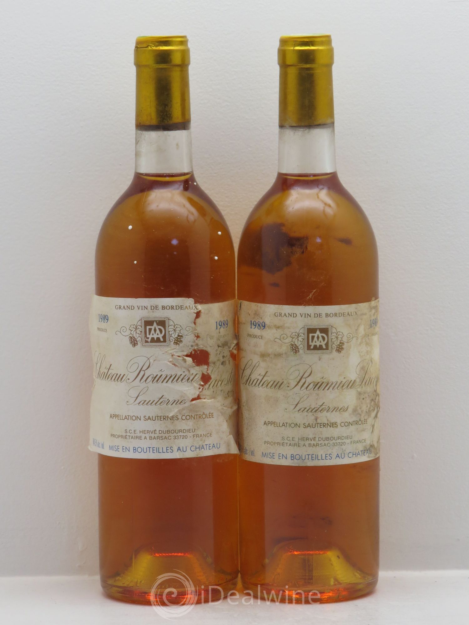 Château Roûmieu-Lacoste Cru Bourgeois 1989 - Lotto di 2 bottiglie - 0