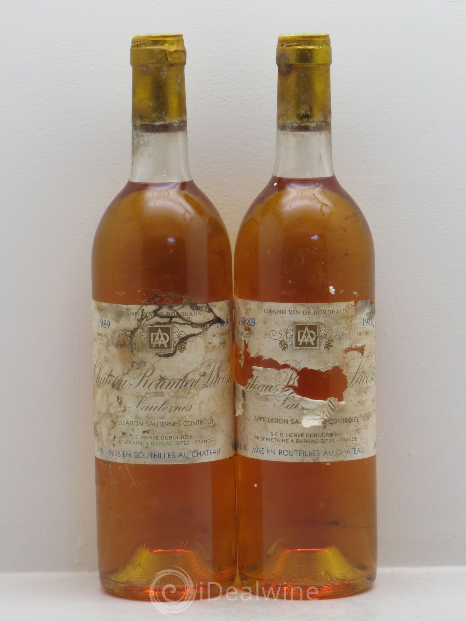 Château Roûmieu-Lacoste Cru Bourgeois 1989 - Lotto di 2 bottiglie - 0