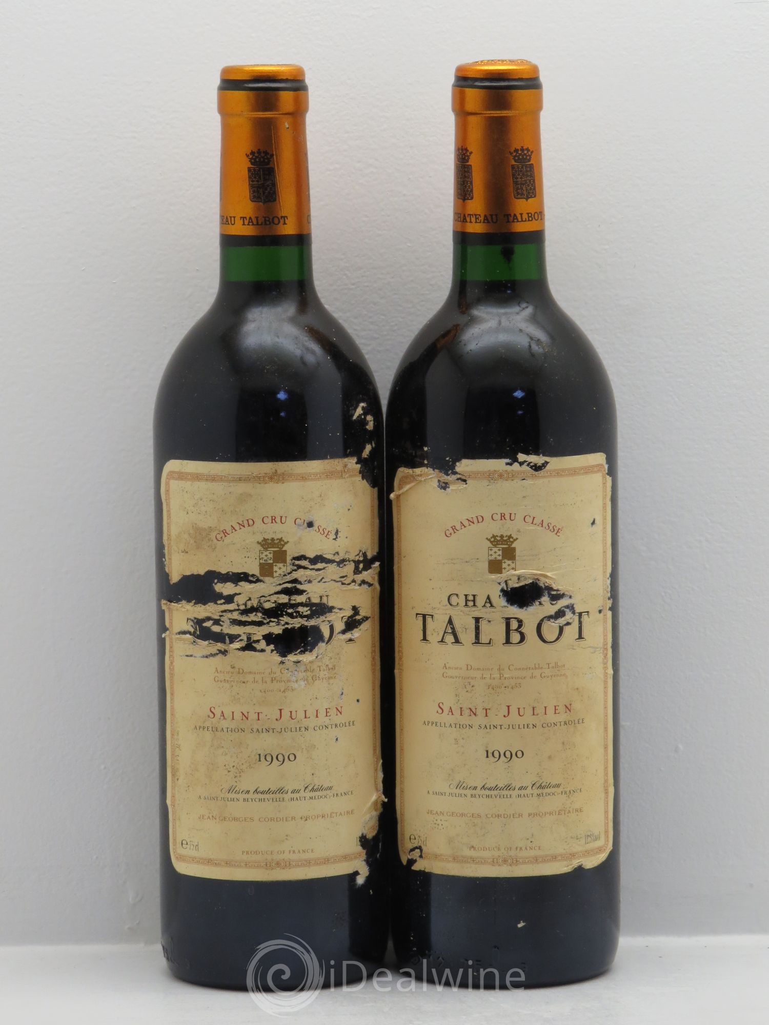 Château Talbot 4ème Grand Cru Classé 1990 - Lot de 2 bouteilles - 0