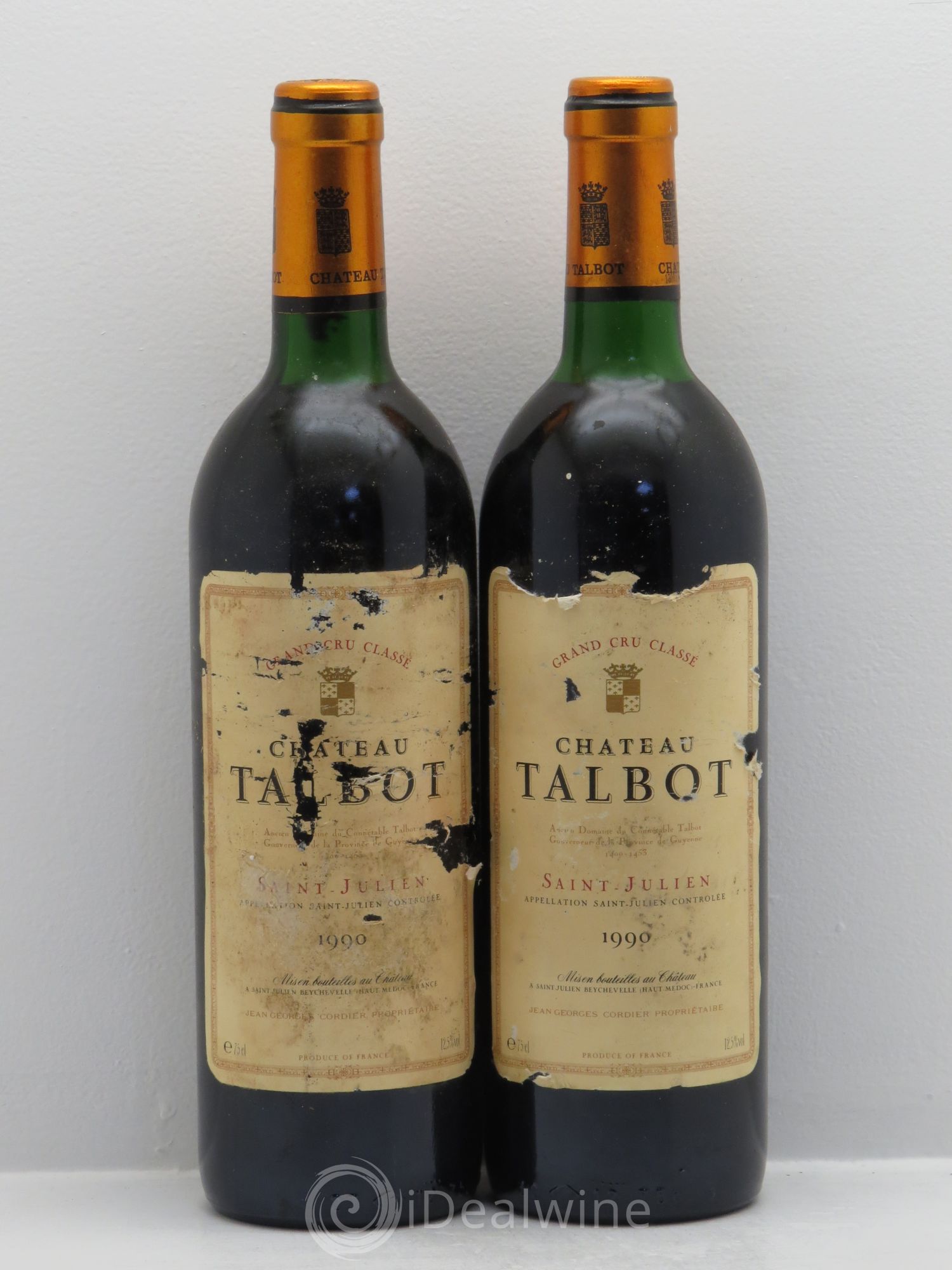 Château Talbot 4ème Grand Cru Classé 1990 - Lot de 2 bouteilles - 0