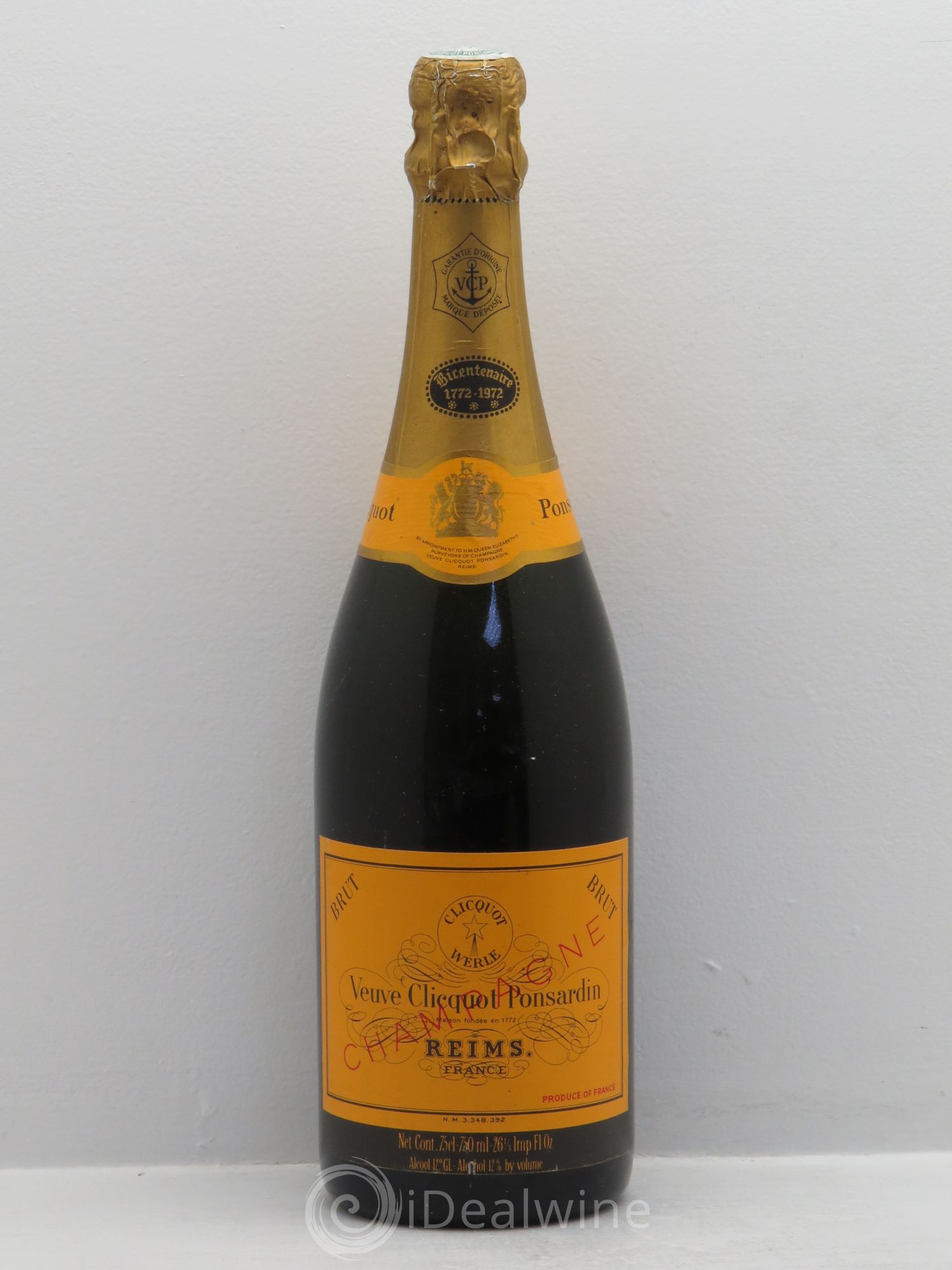 Champagne Veuve Clicquot (sans prix de réserve) - Posten von 1 Flasche - 0