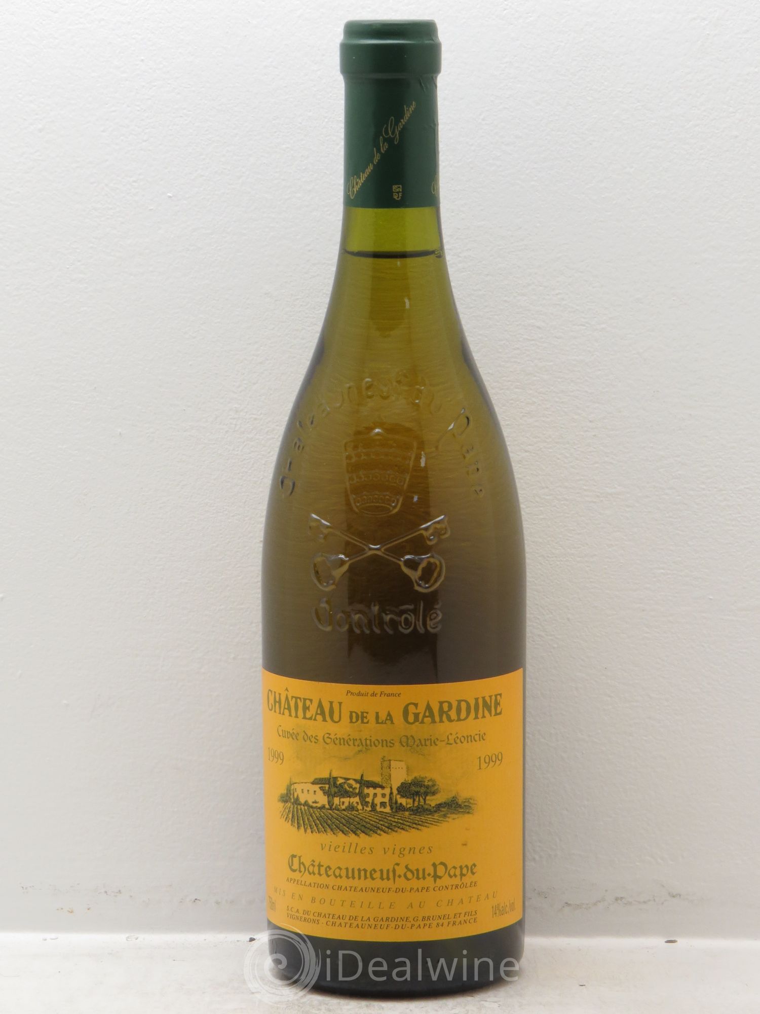 Châteauneuf-du-Pape La Gardine Cuvée des Générations Marie Léoncie Famille Brunel Vieilles Vignes (sans prix de réserve) 1999 - Posten von 1 Flasche - 0
