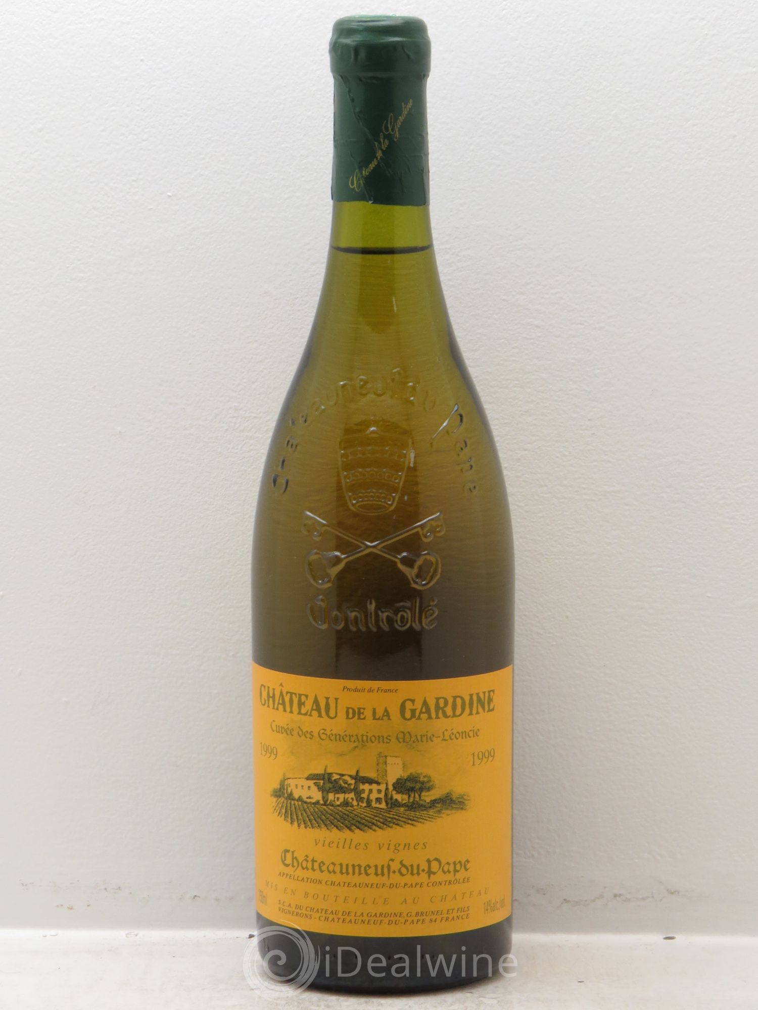 Châteauneuf-du-Pape La Gardine Cuvée des Générations Marie Léoncie Famille Brunel Vieilles Vignes (sans prix de réserve) 1999 - Posten von 1 Flasche - 0