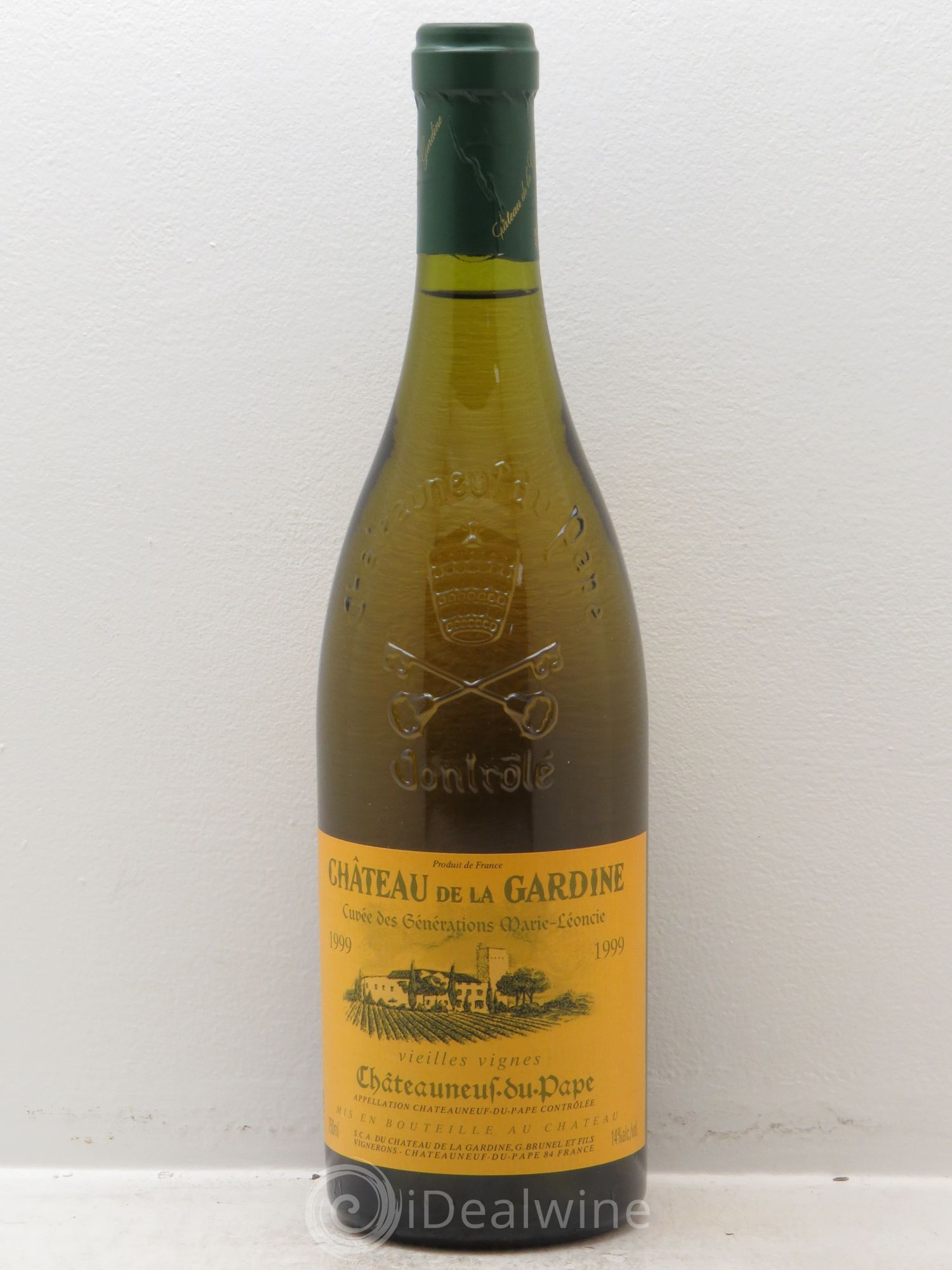 Châteauneuf-du-Pape La Gardine Cuvée des Générations Marie Léoncie Famille Brunel Vieilles Vignes (sans prix de réserve) 1999 - Posten von 1 Flasche - 0